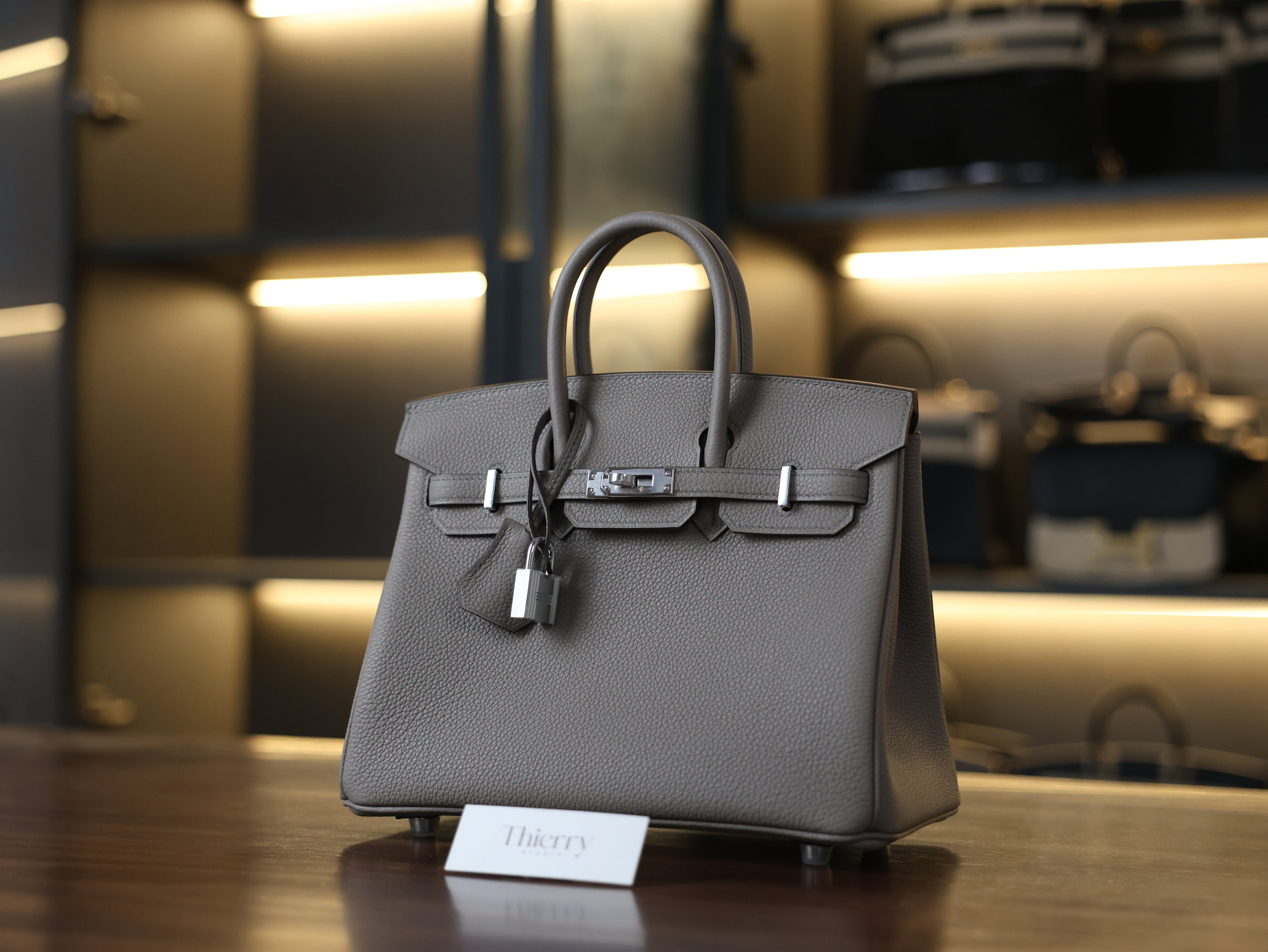 Birkin 25 togo gris asphalte PHW