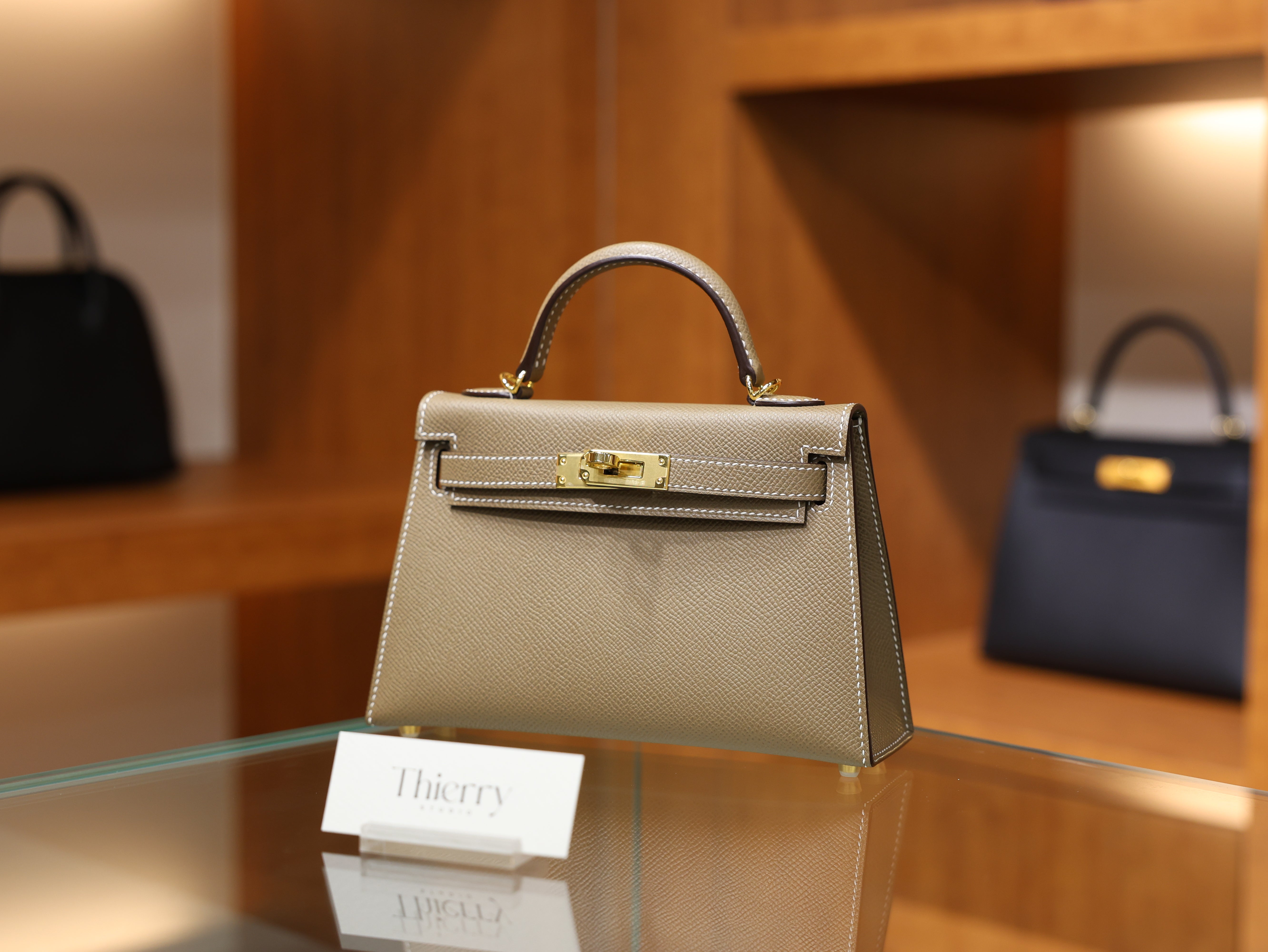 Kelly mini 2 epsom etoupe GHW
