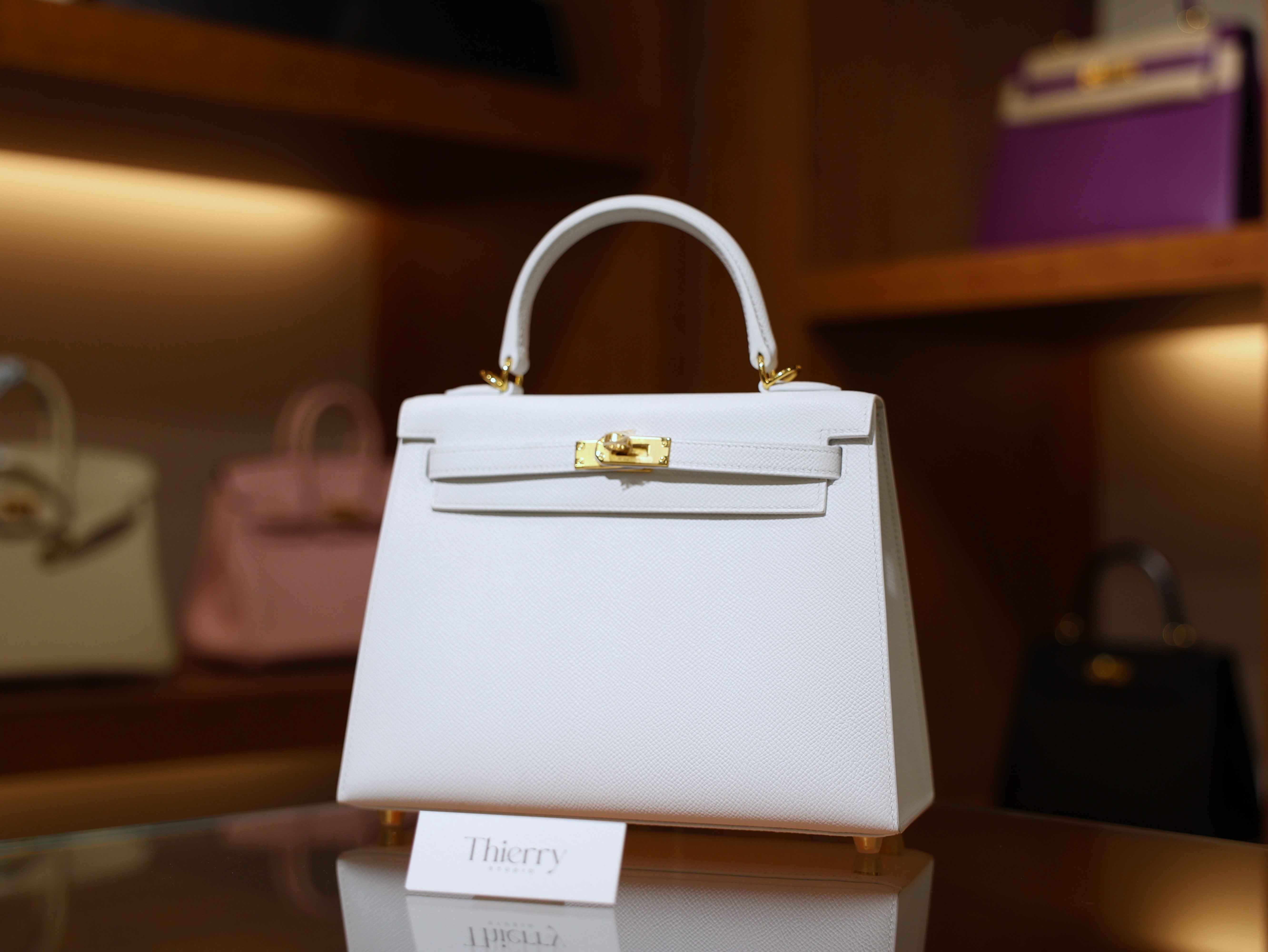 Kelly 25 epsom blanc GHW
