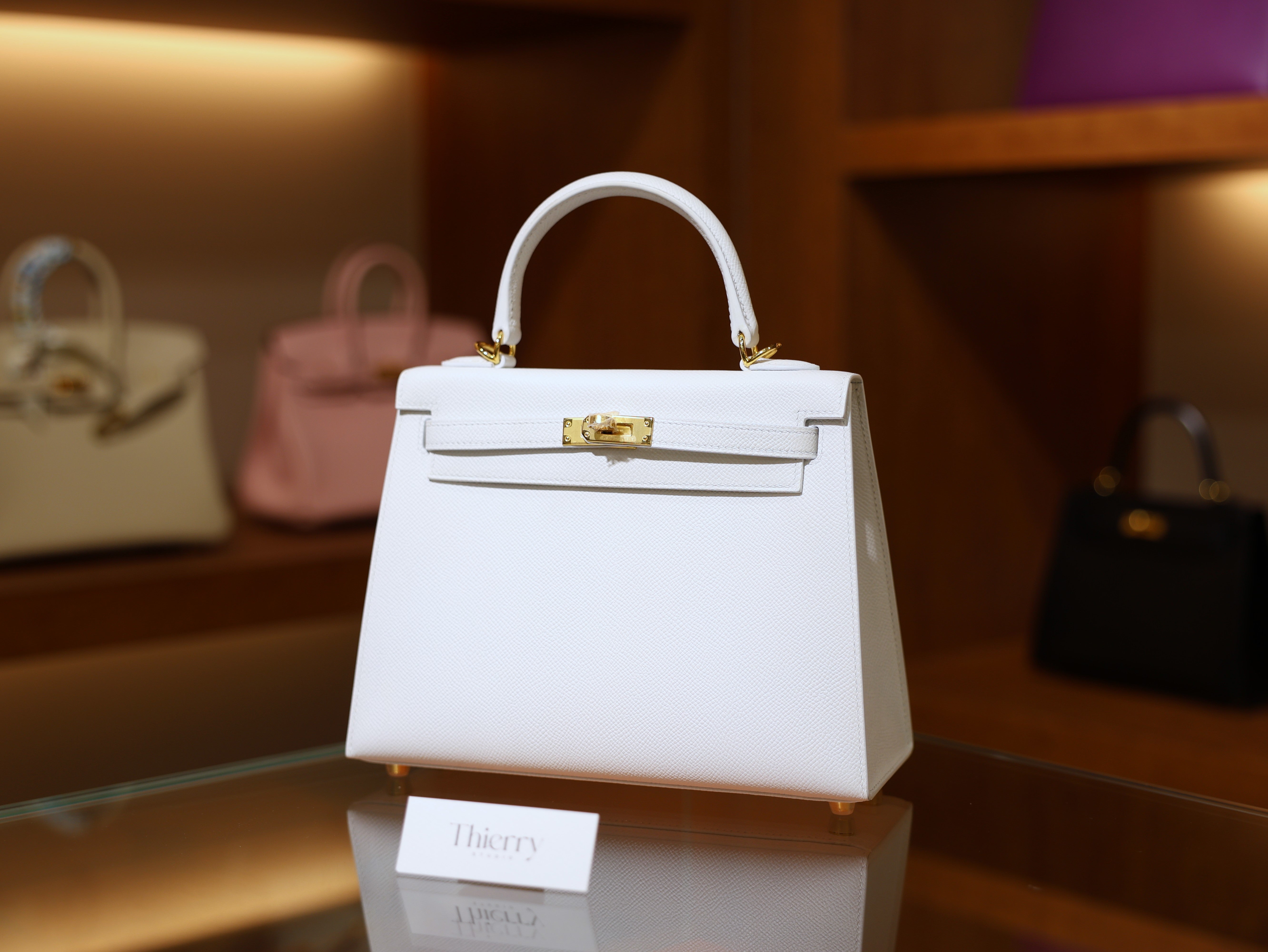 Kelly 25 epsom blanc GHW