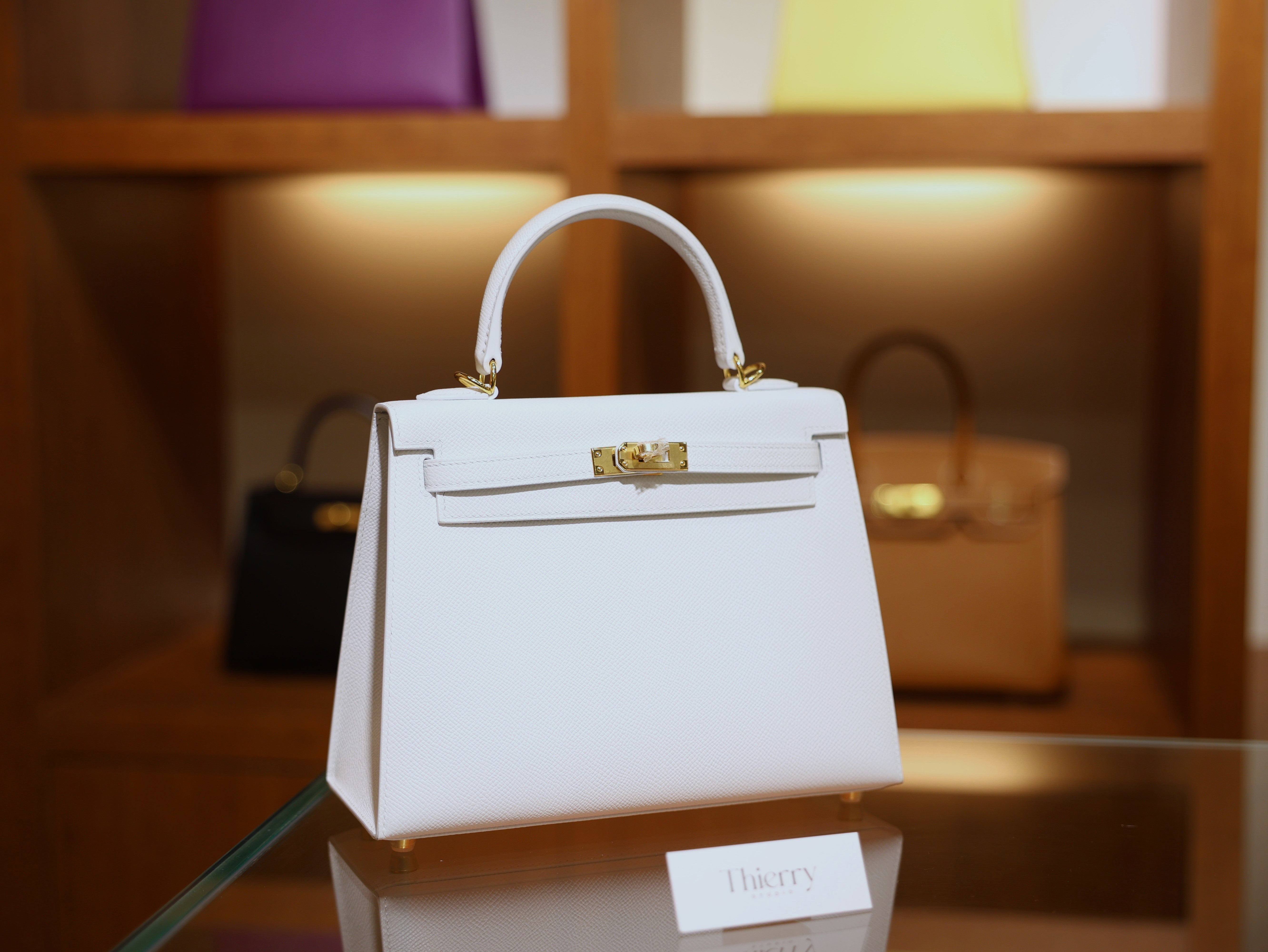 Kelly 25 epsom blanc GHW