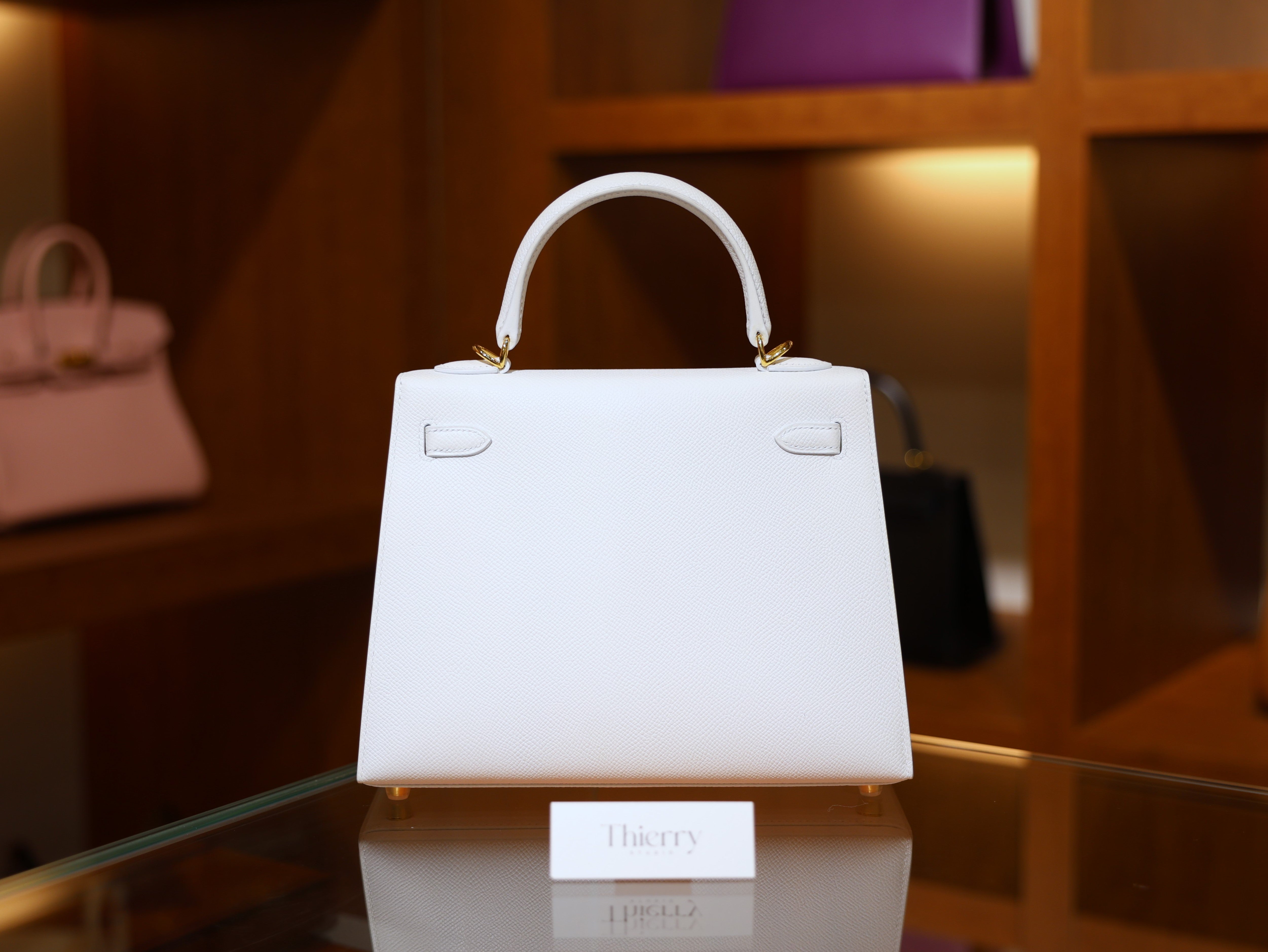Kelly 25 epsom blanc GHW