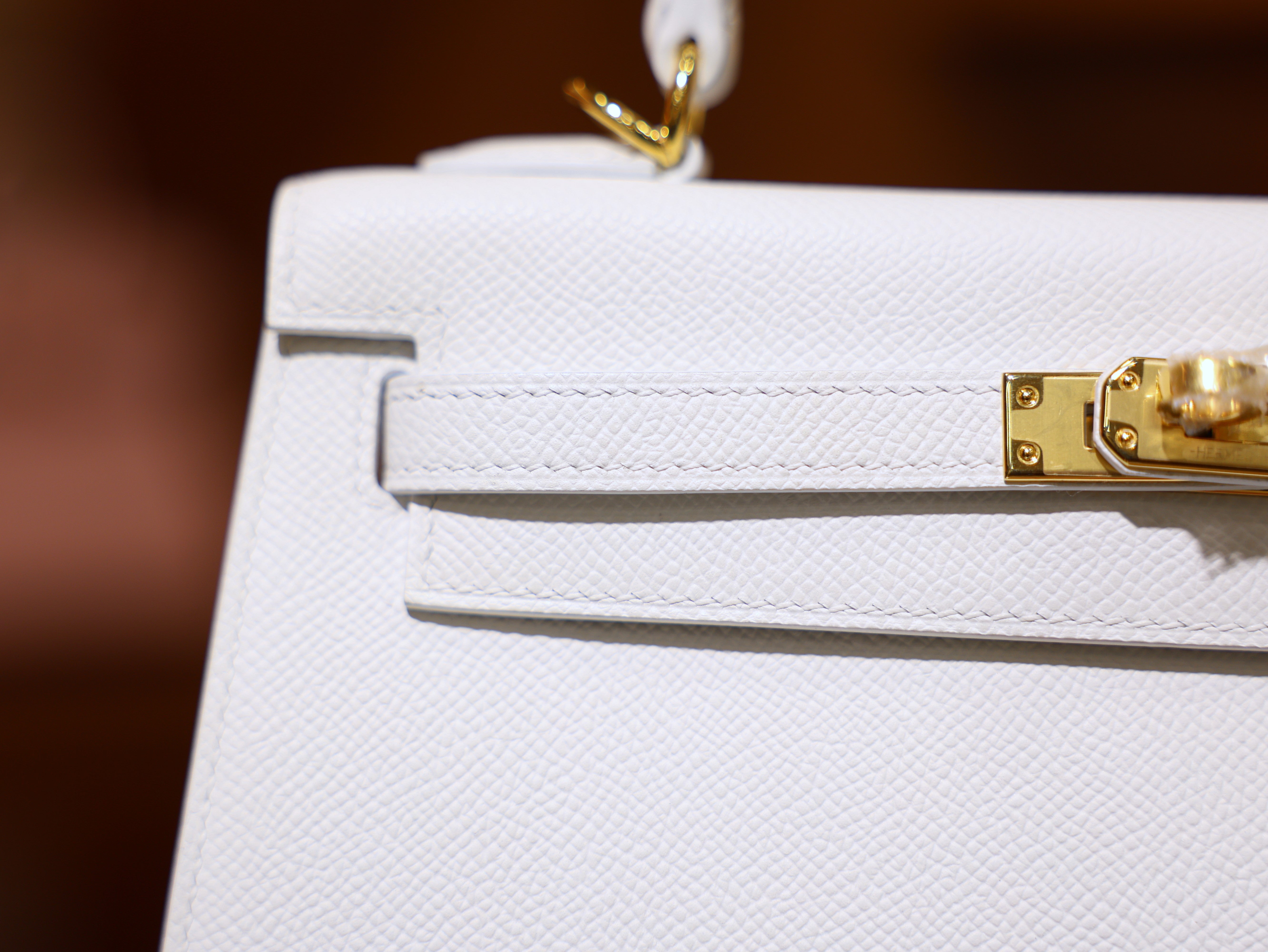 Kelly 25 epsom blanc GHW
