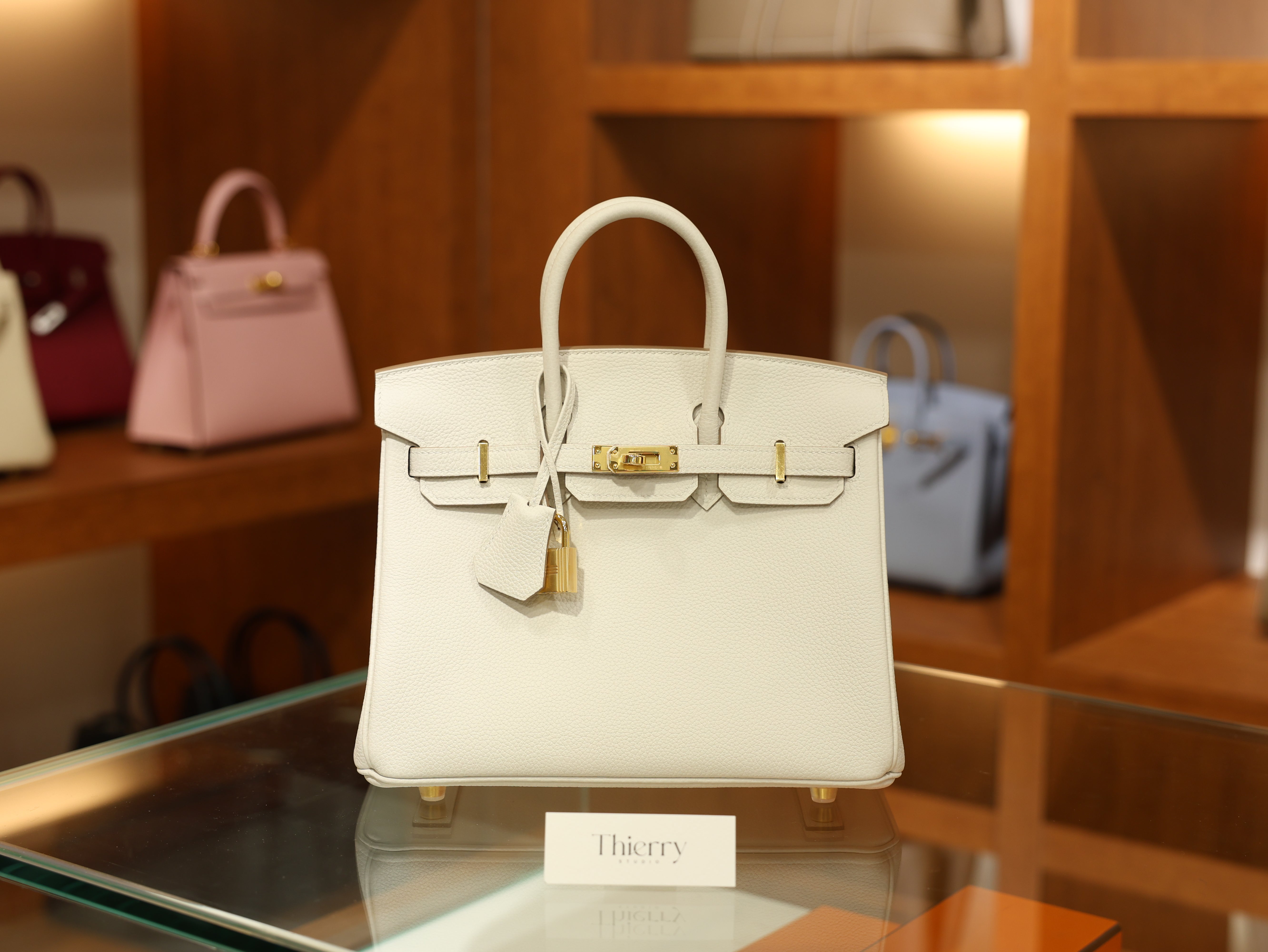 Birkin 25 togo craie GHW