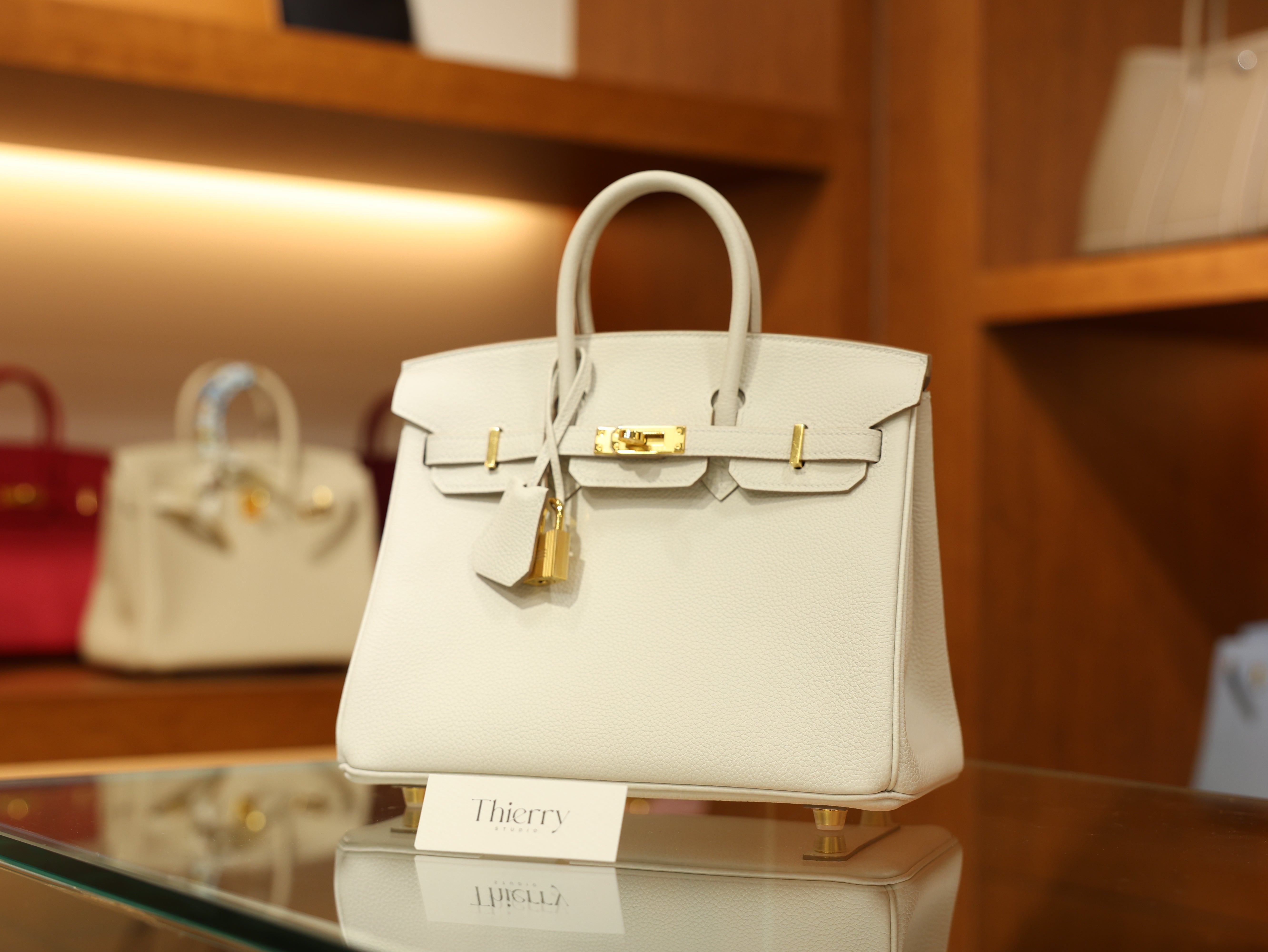 Birkin 25 togo craie GHW