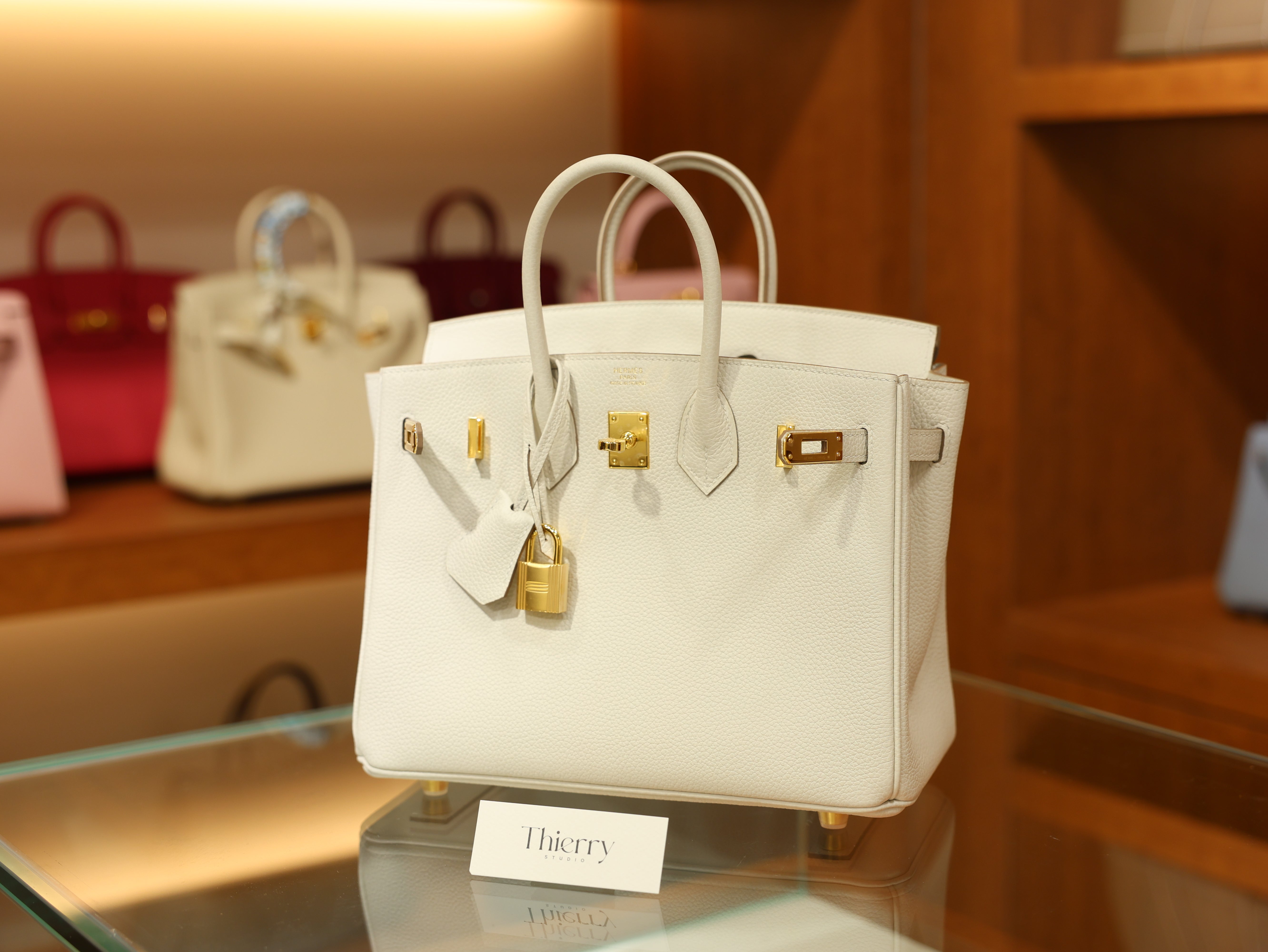 Birkin 25 togo craie GHW