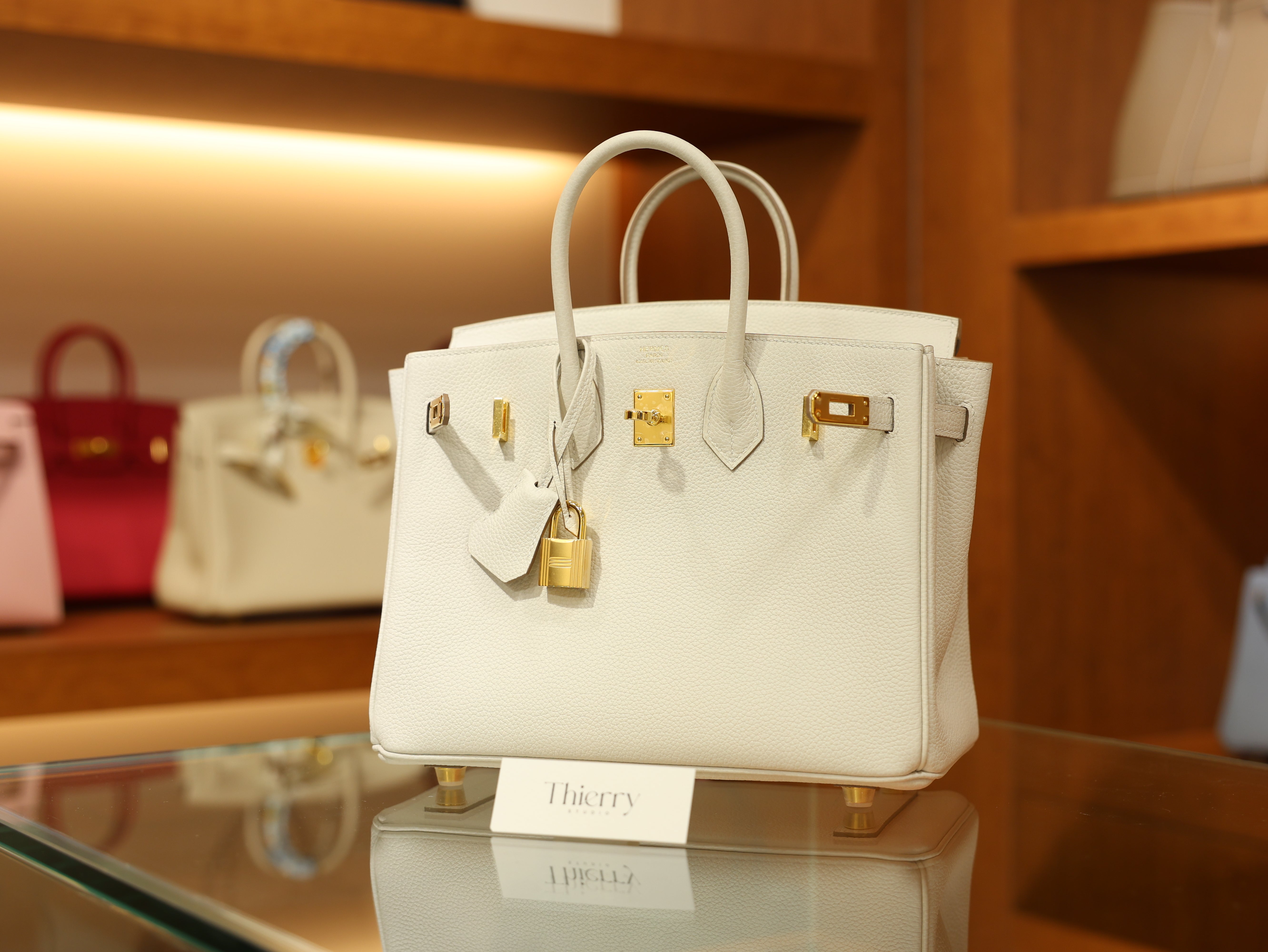 Birkin 25 togo craie GHW