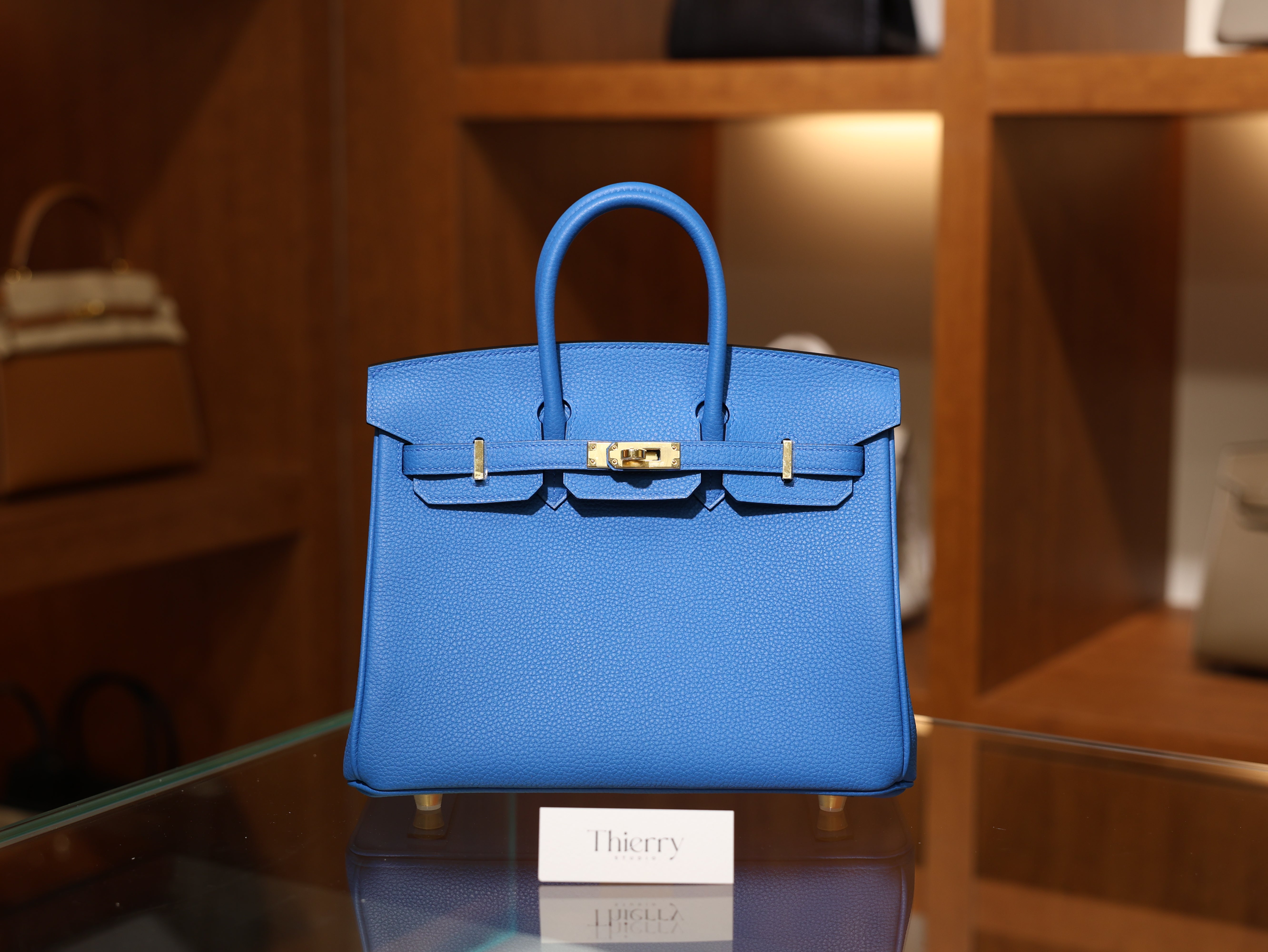Birkin 25 togo blue zanzibar GHW