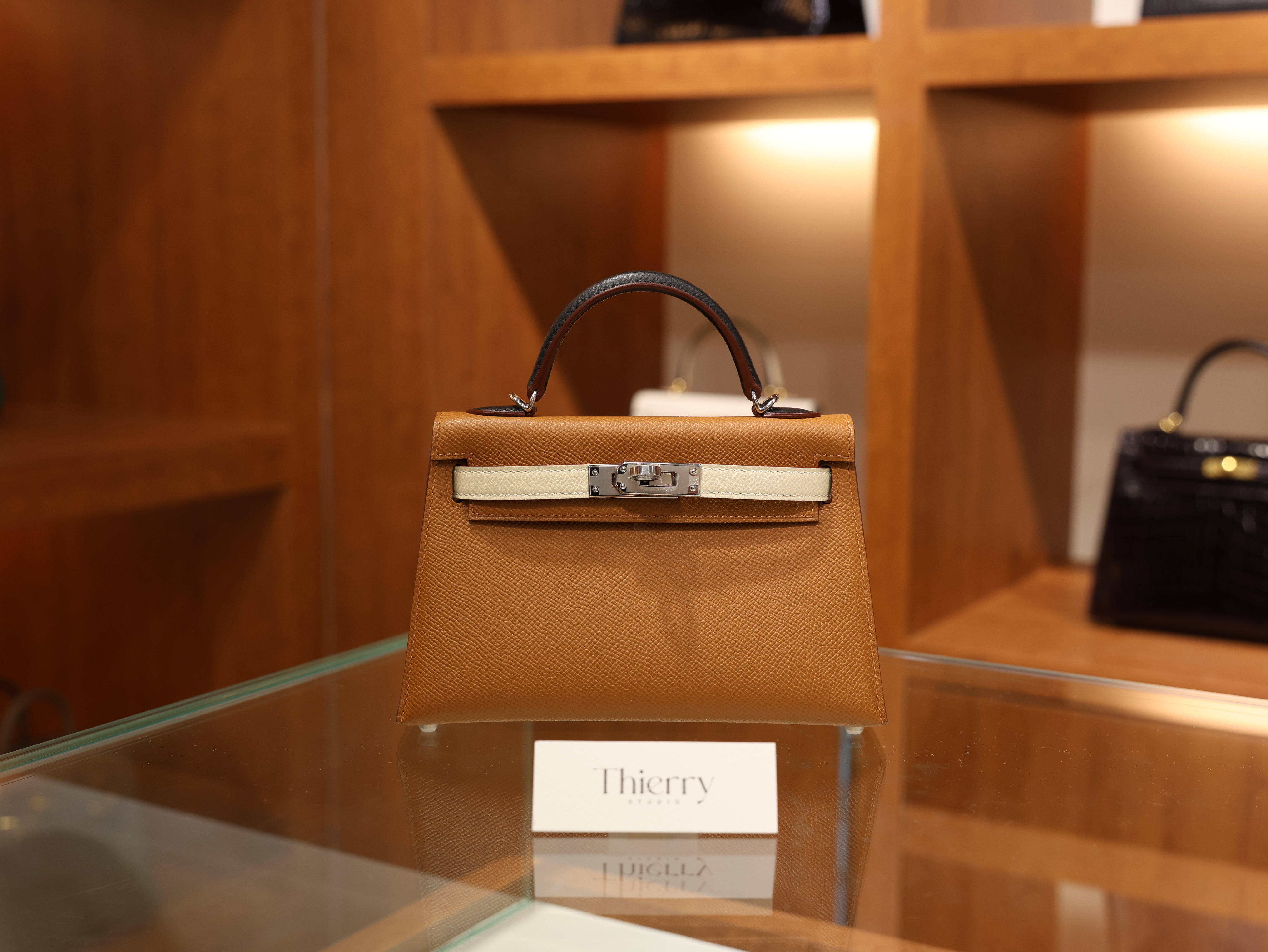 Kelly mini 2 epsom gold craie black PHW (S.O)