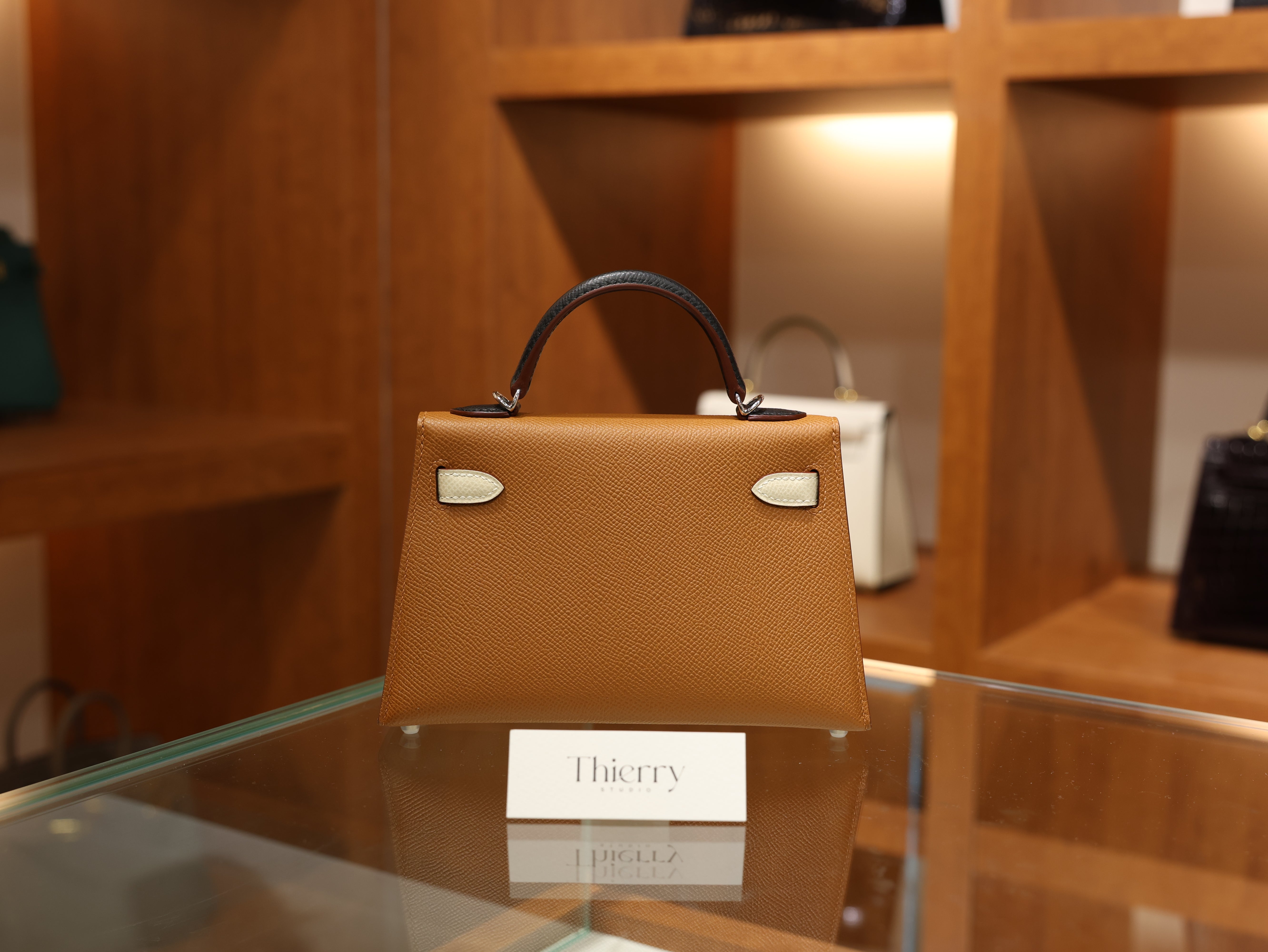 Kelly mini 2 epsom gold craie black PHW (S.O)