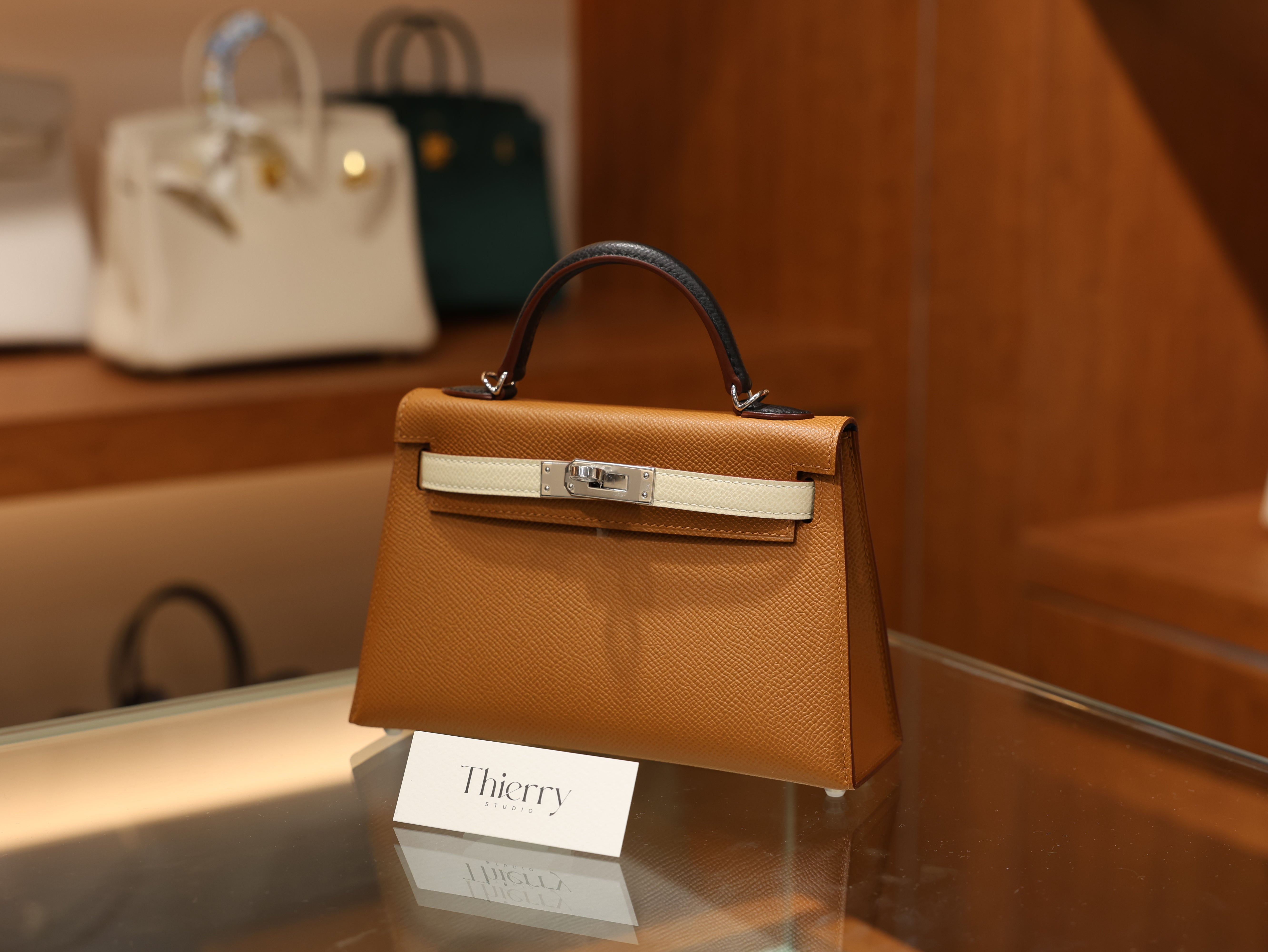 Kelly mini 2 epsom gold craie black PHW (S.O)