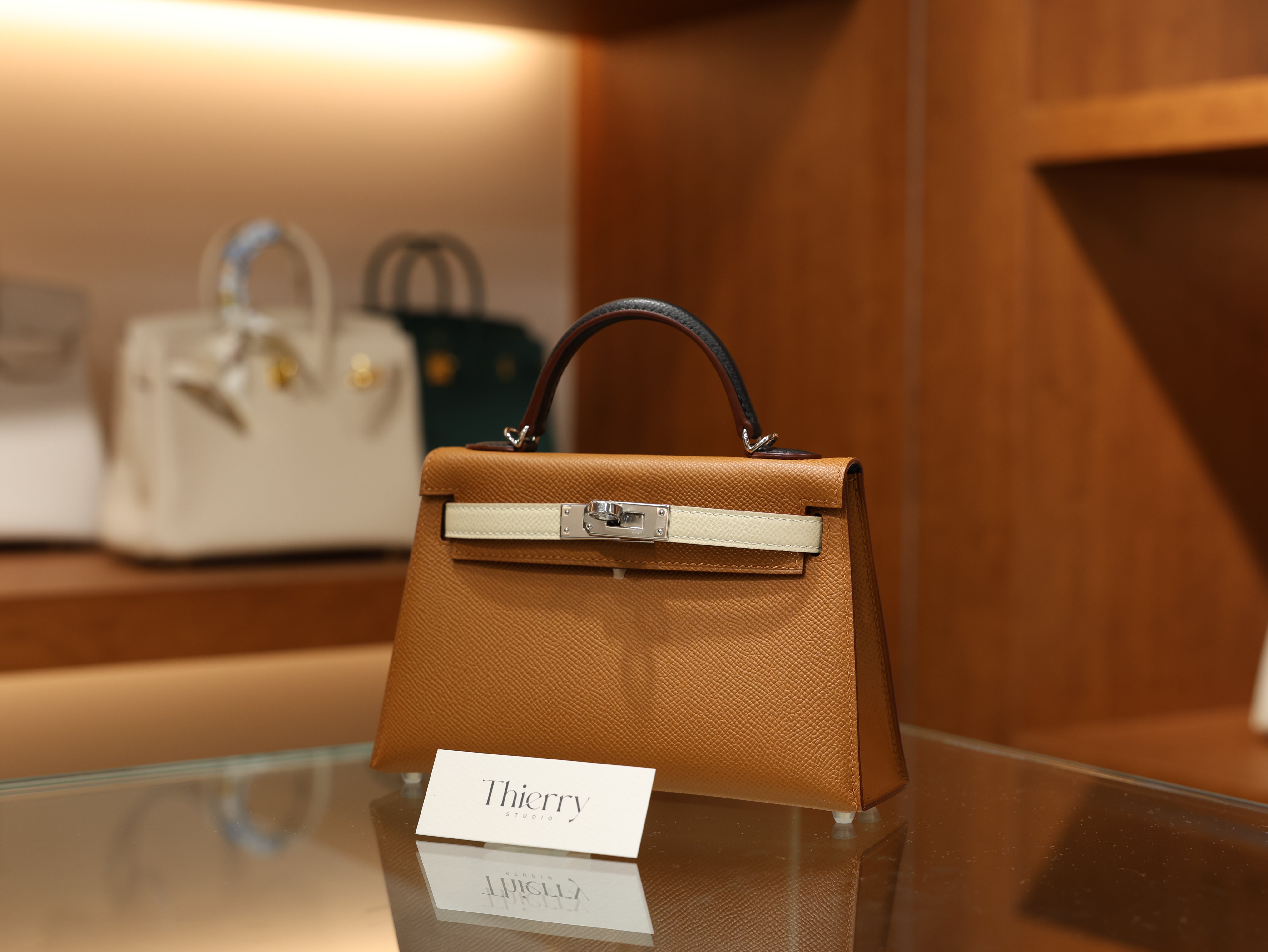 Kelly mini 2 epsom gold craie black PHW (S.O)