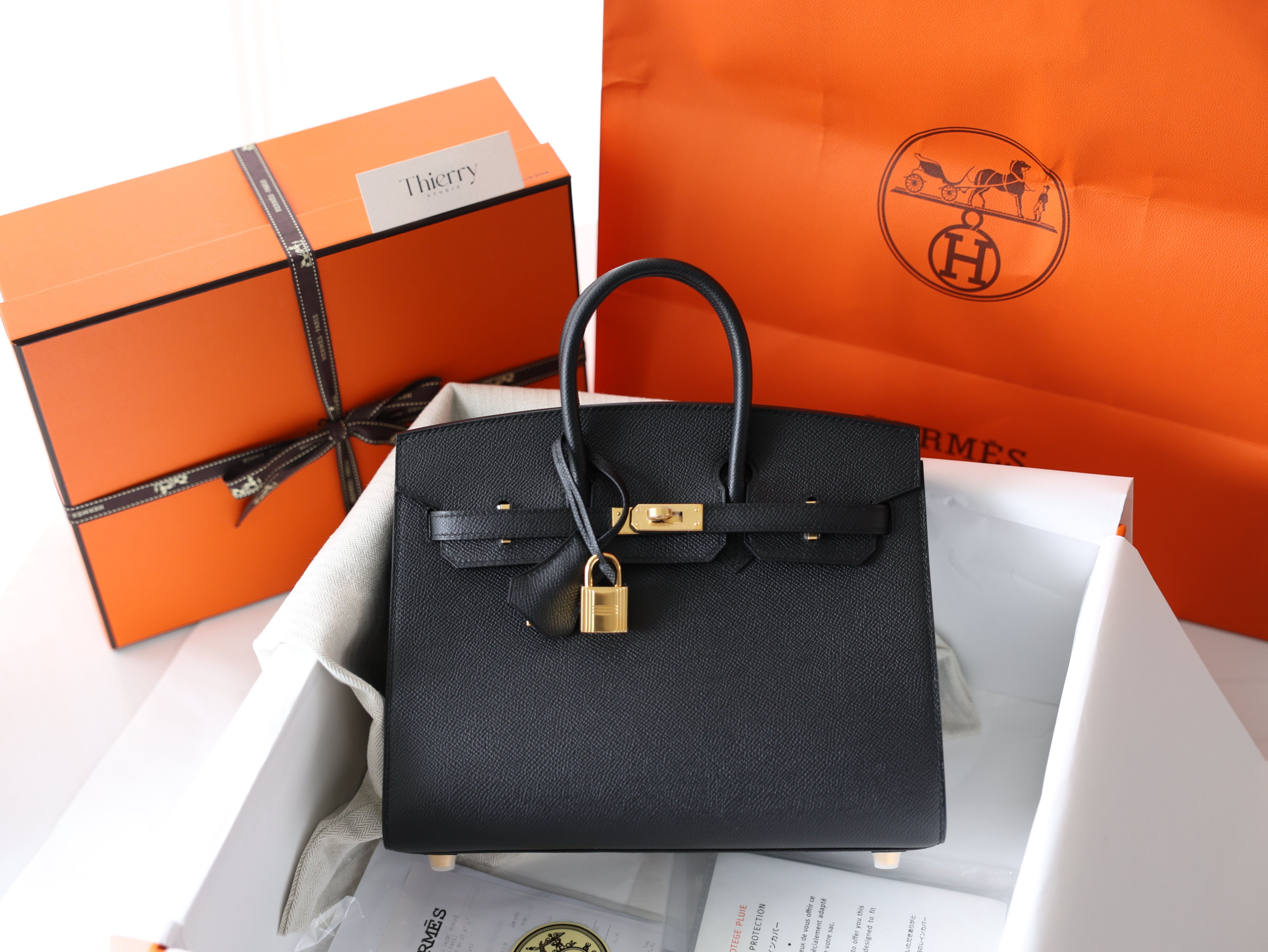 Birkin 25 epsom sellier black GHW
