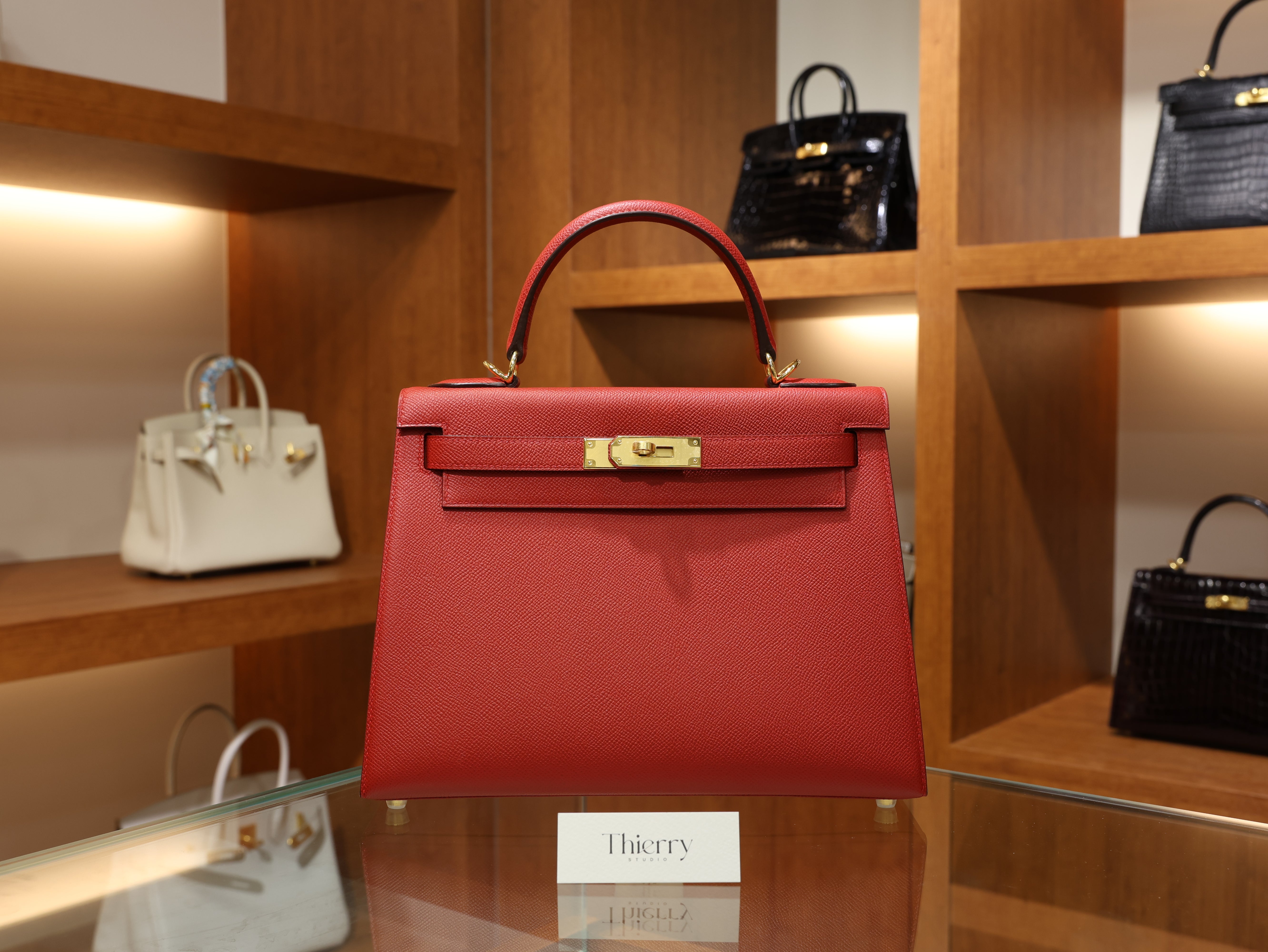 Kelly 28 epsom Rouge Casaque GHW