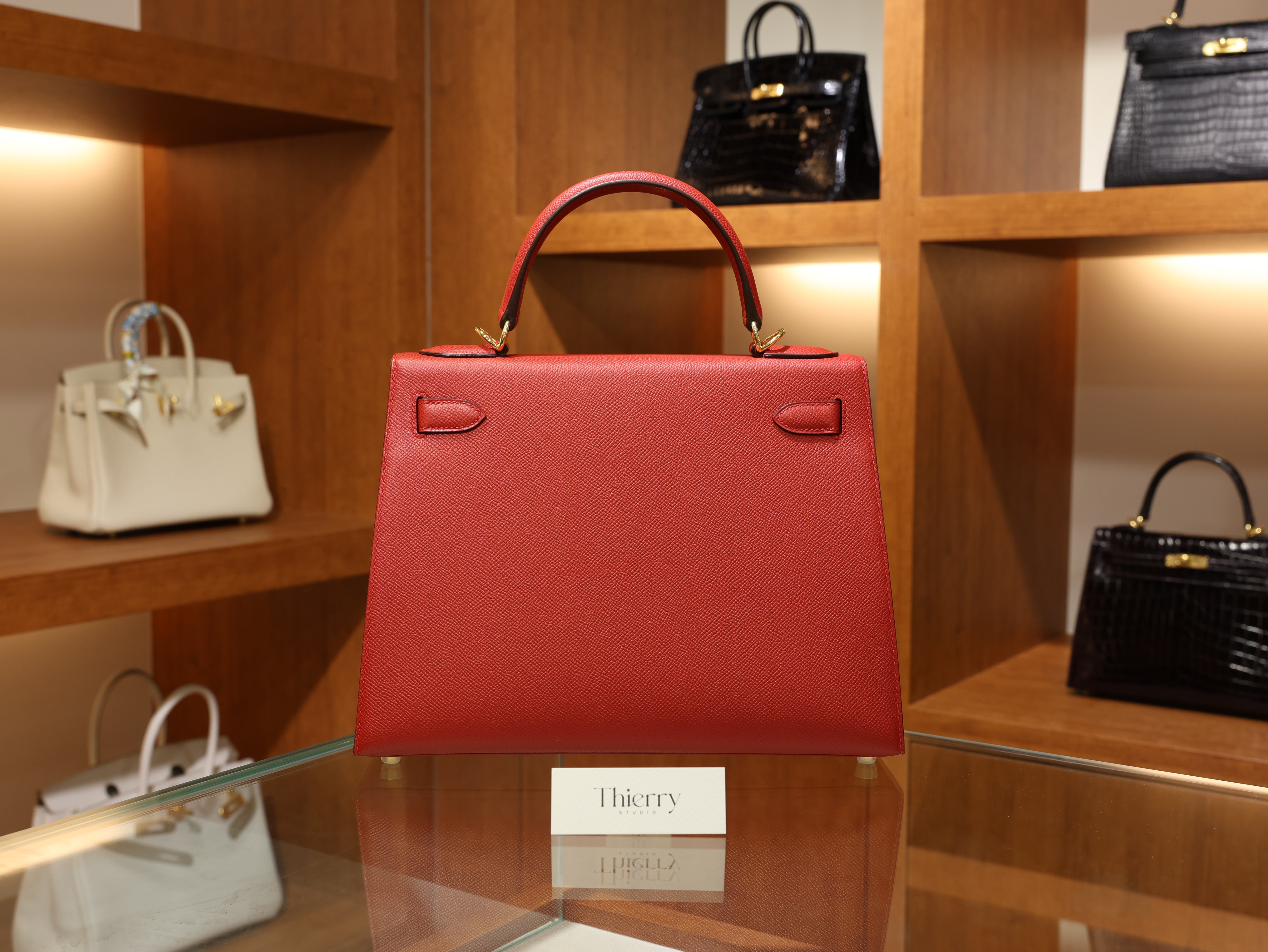 Kelly 28 epsom Rouge Casaque GHW