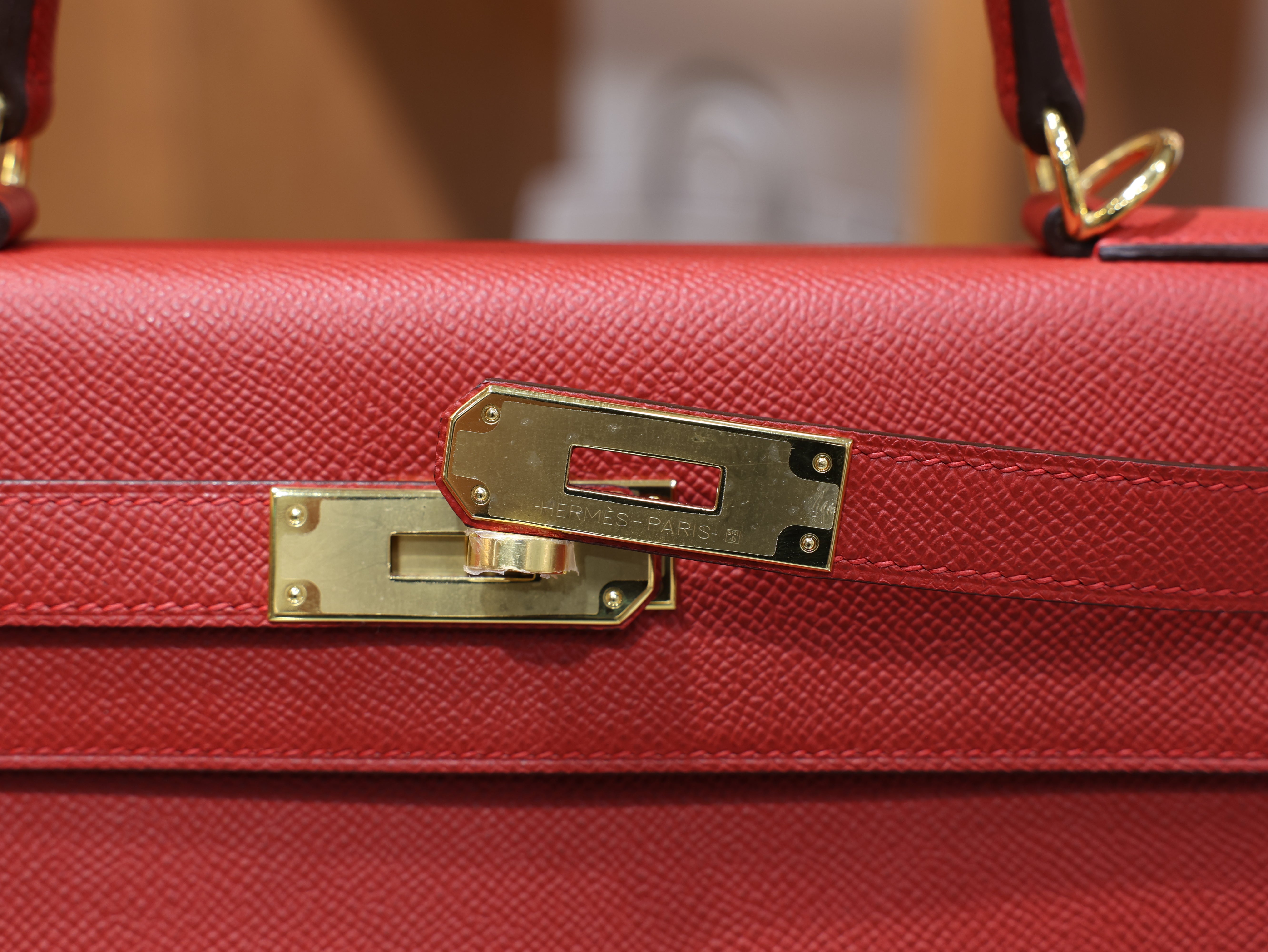 Kelly 28 epsom Rouge Casaque GHW