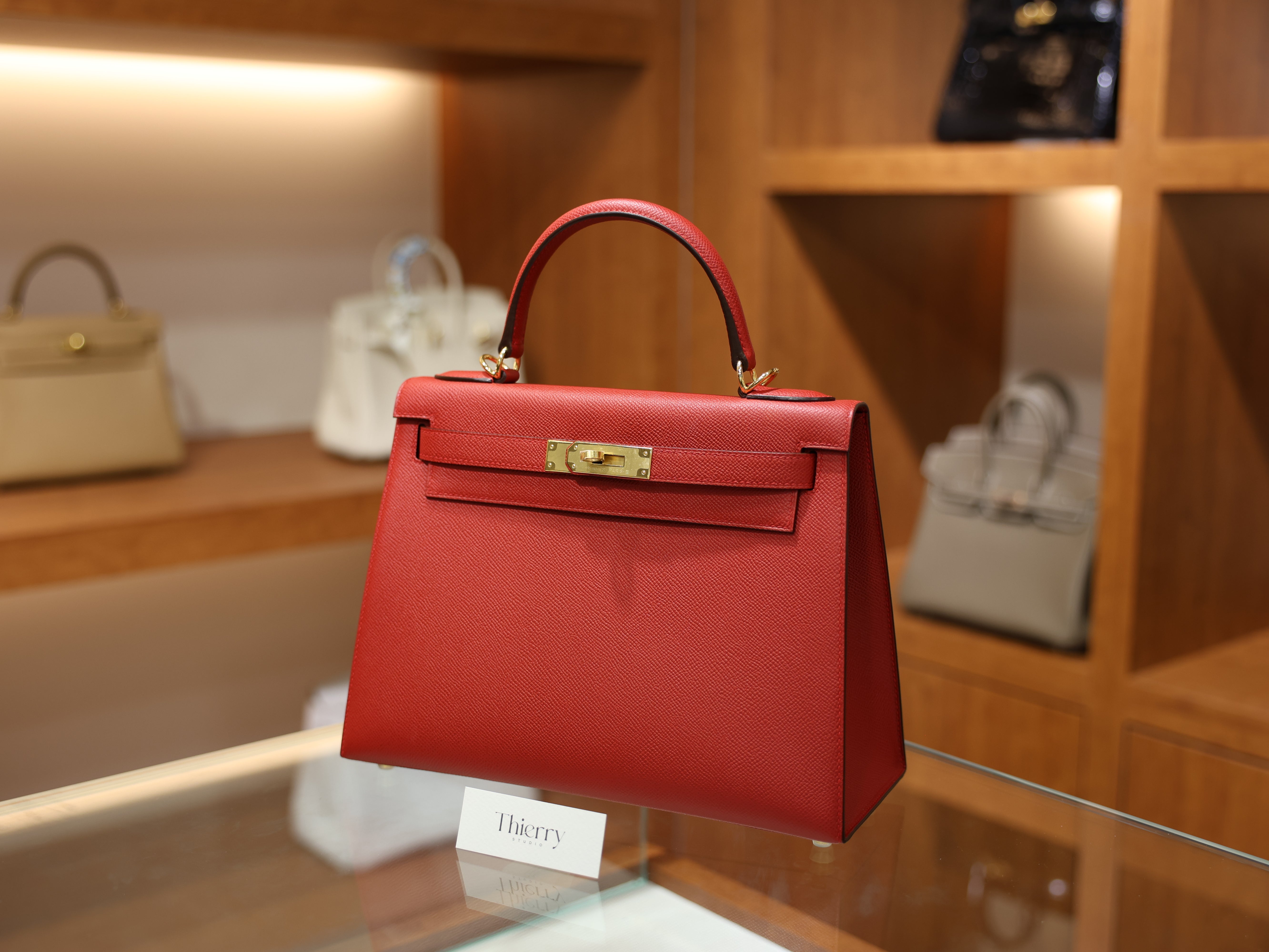 Kelly 28 epsom Rouge Casaque GHW