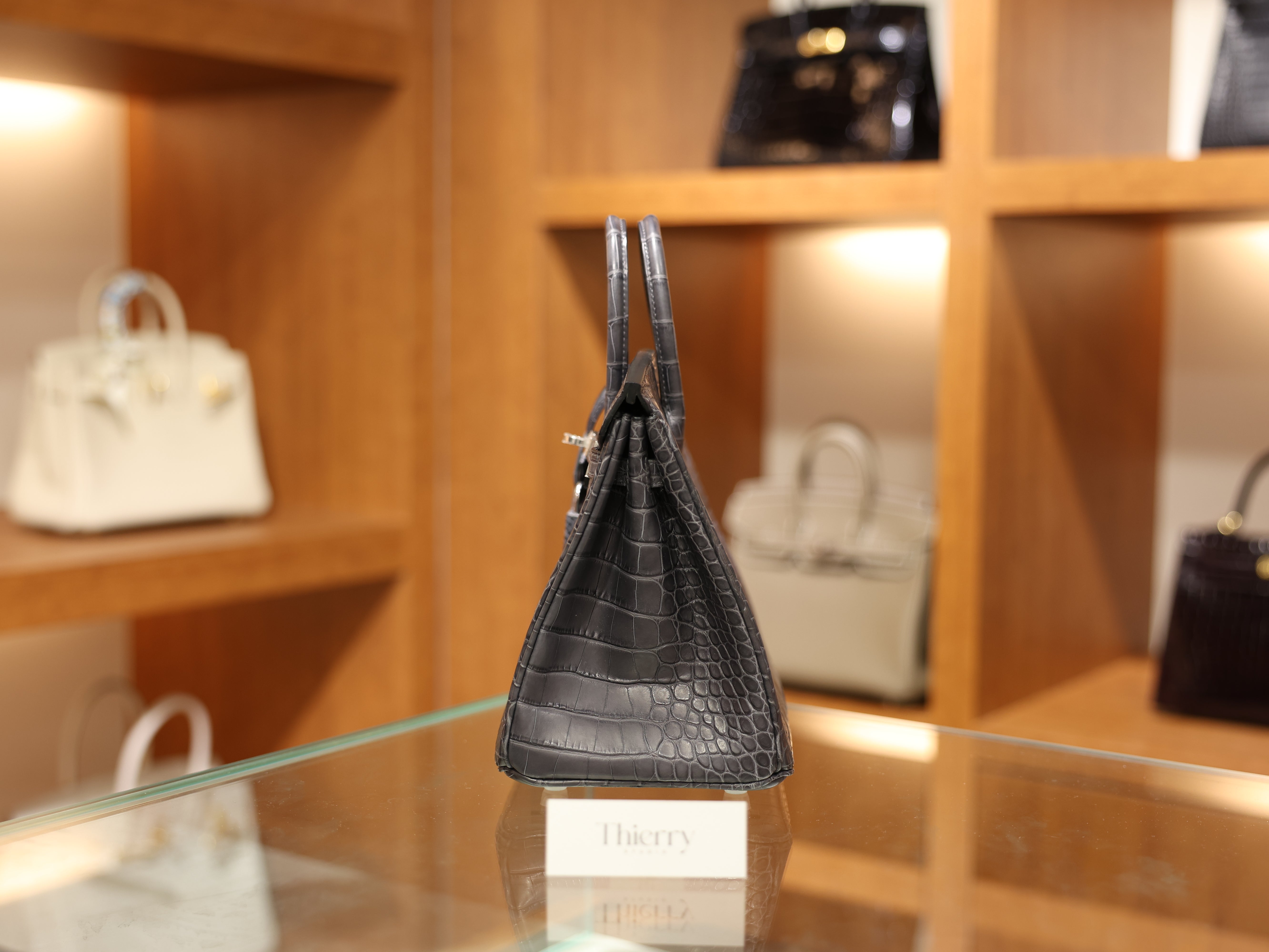 Birkin 25 matt alligator gris paris PHW