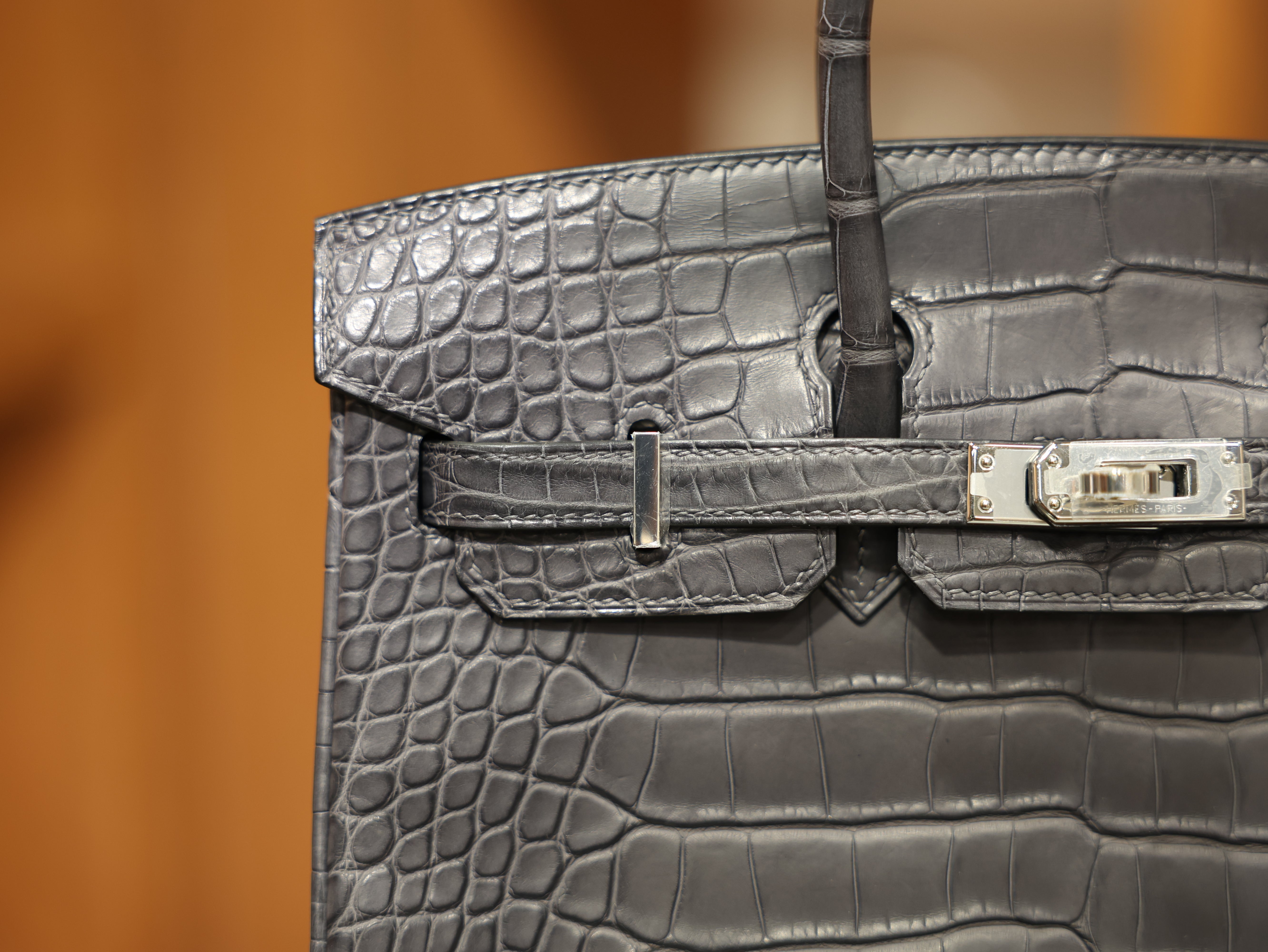 Birkin 25 matt alligator gris paris PHW