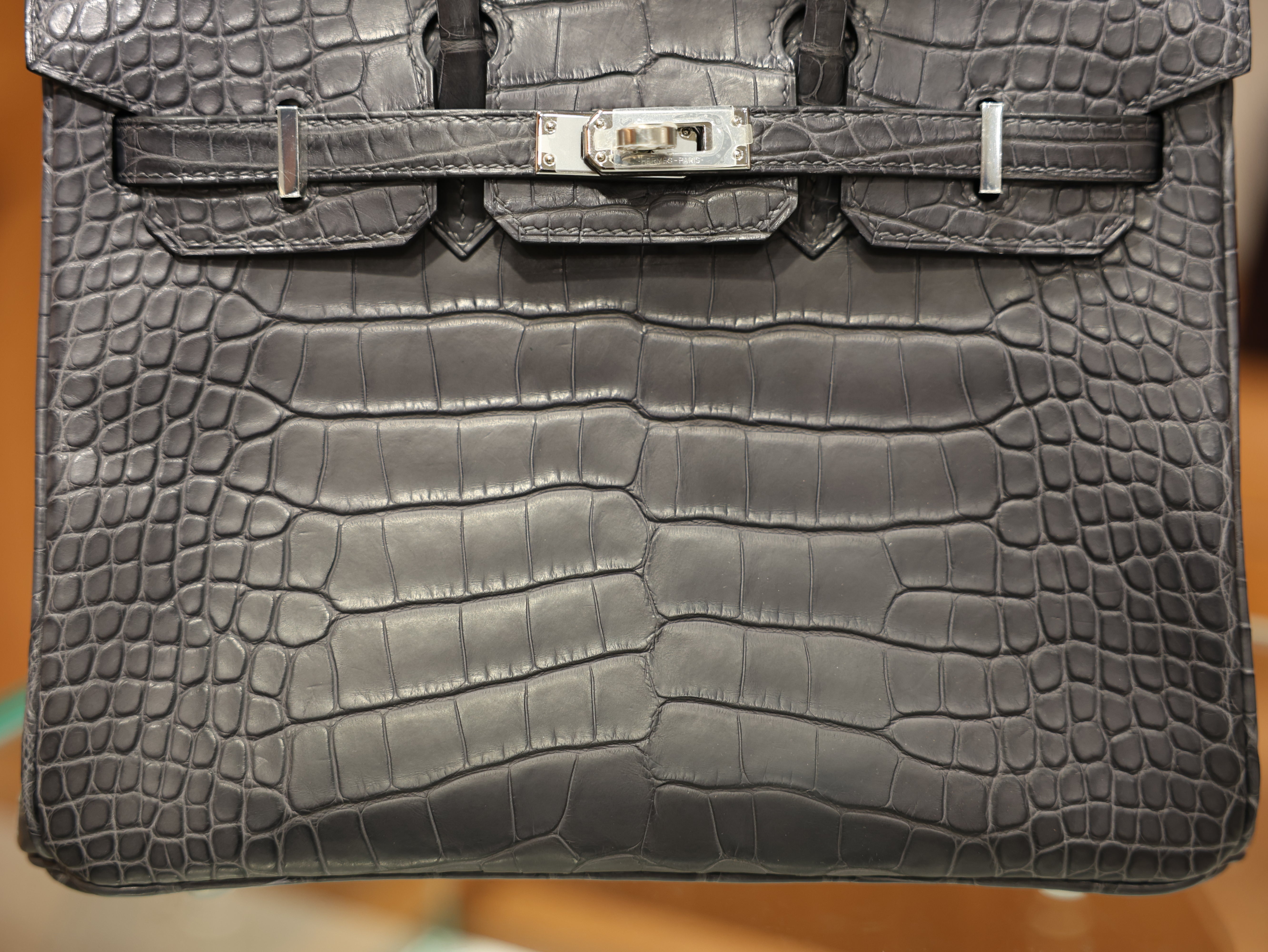 Birkin 25 matt alligator gris paris PHW