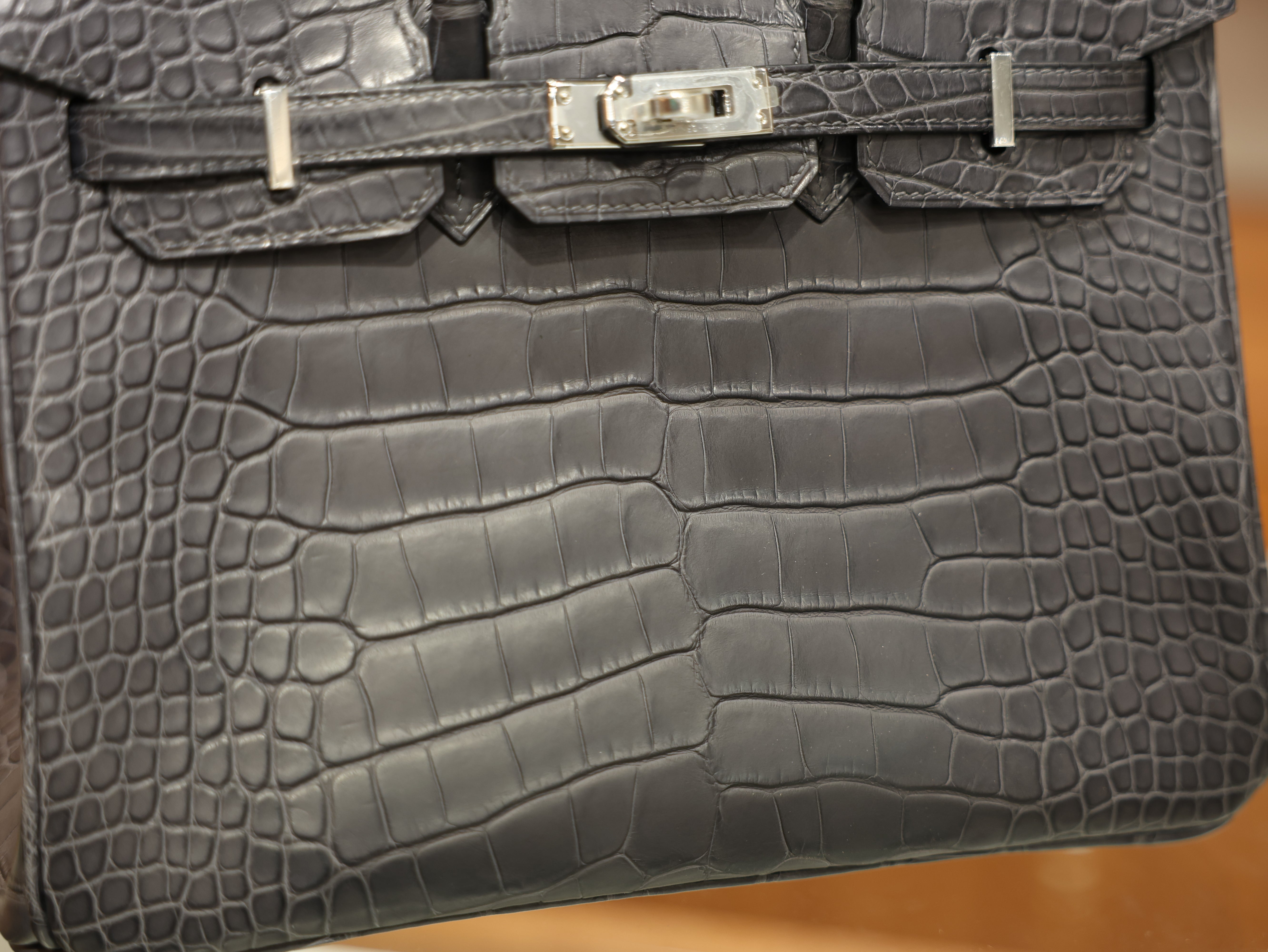 Birkin 25 matt alligator gris paris PHW