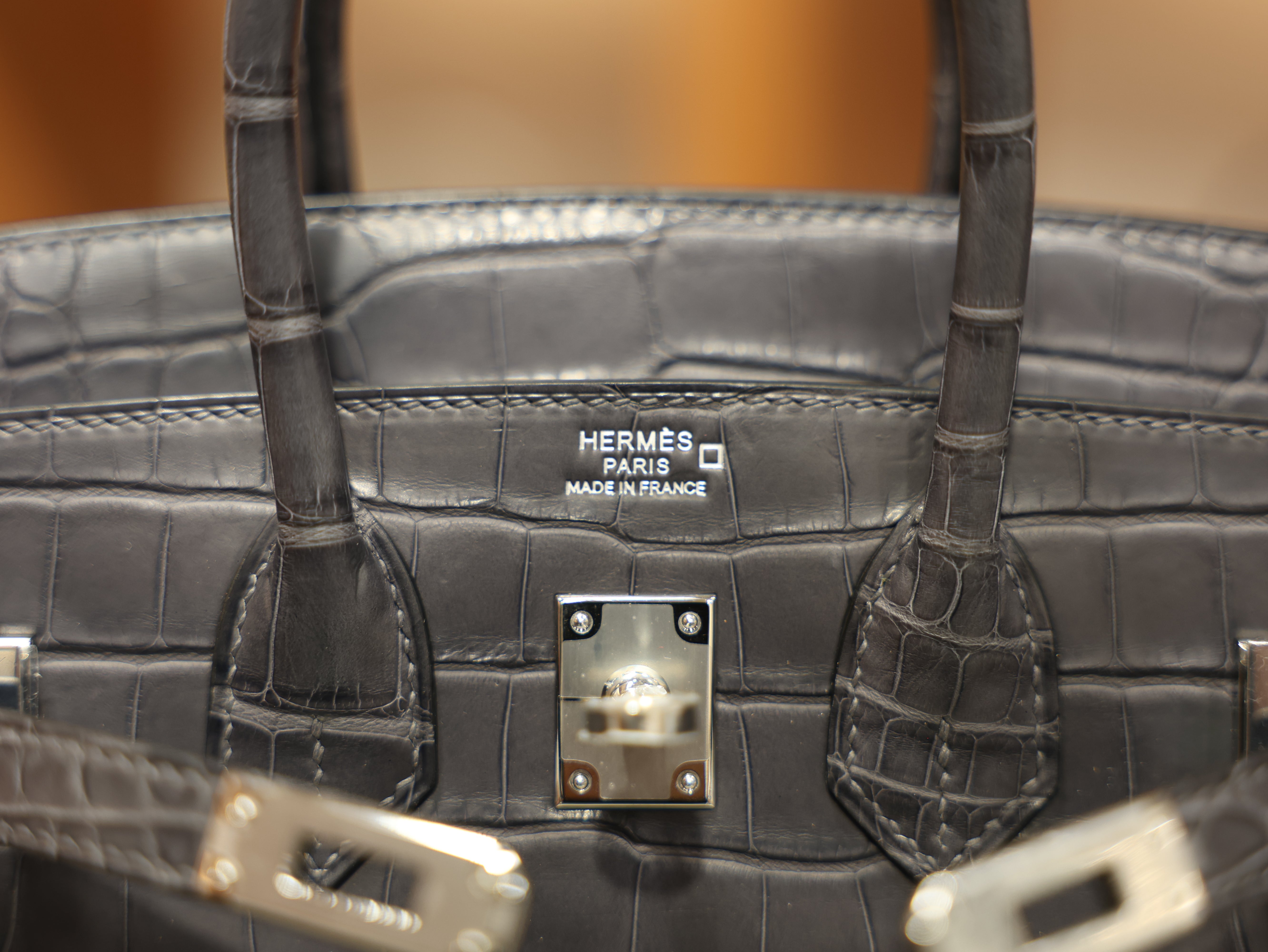 Birkin 25 matt alligator gris paris PHW