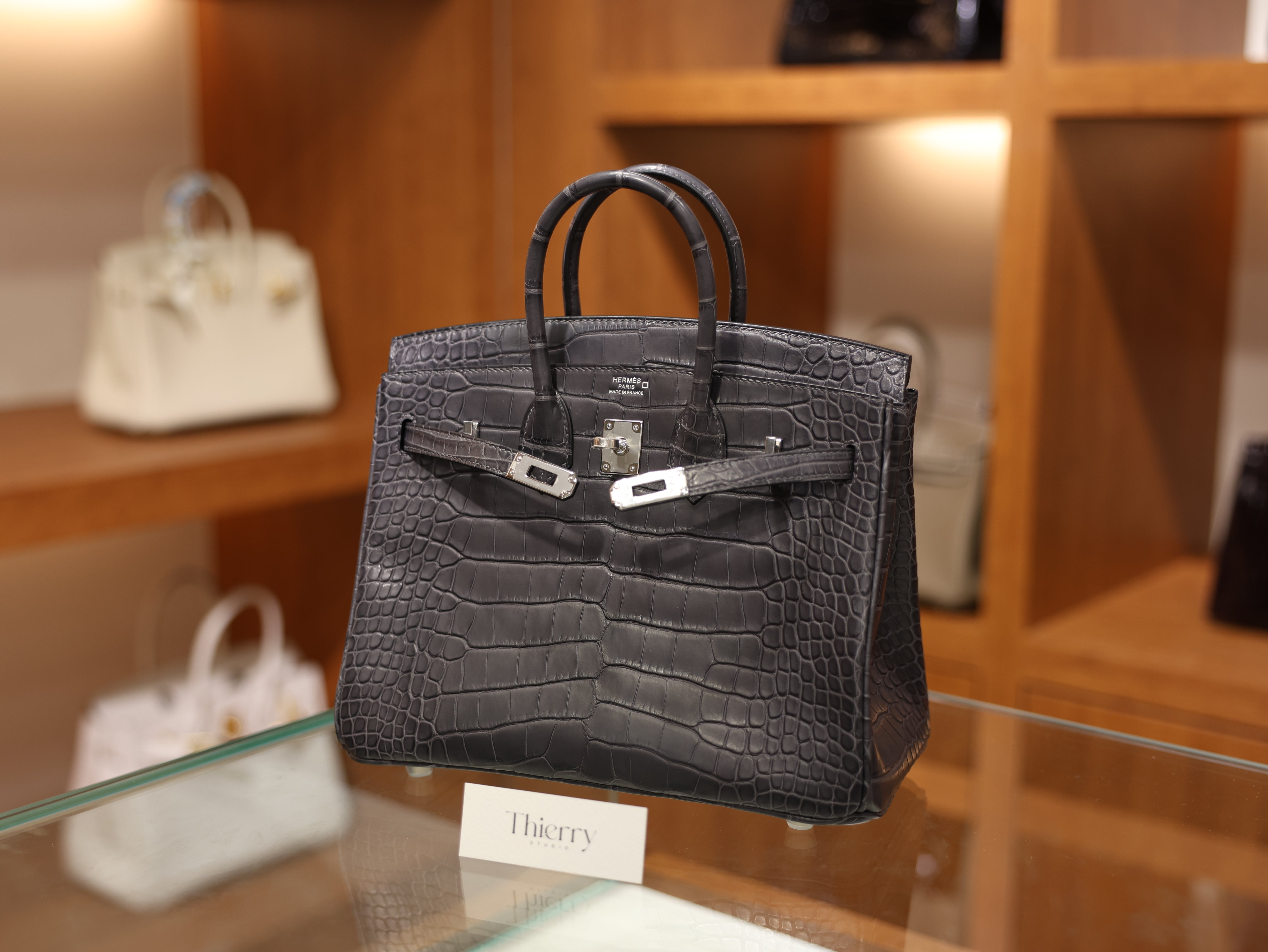 Birkin 25 matt alligator gris paris PHW