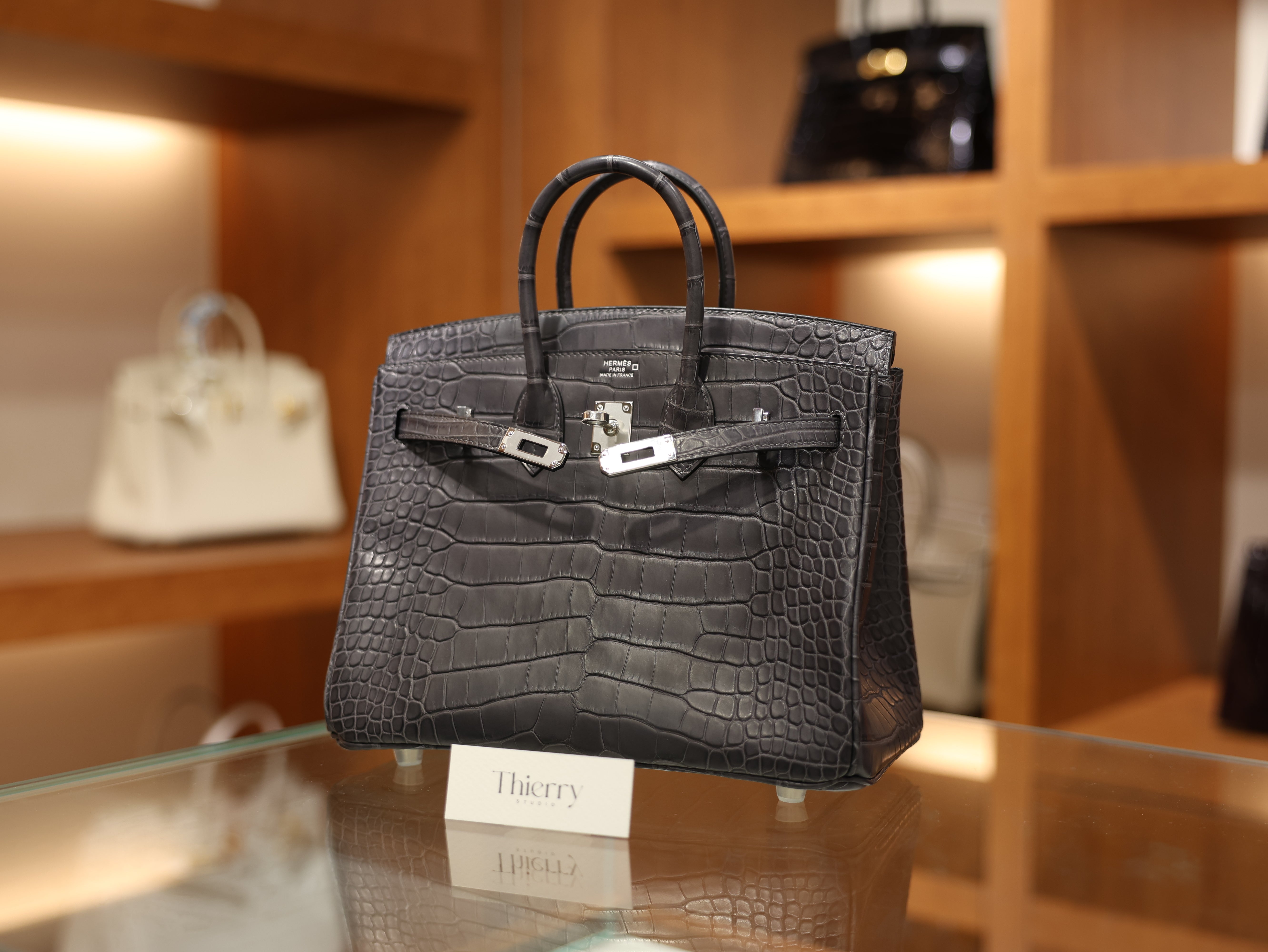 Birkin 25 matt alligator gris paris PHW