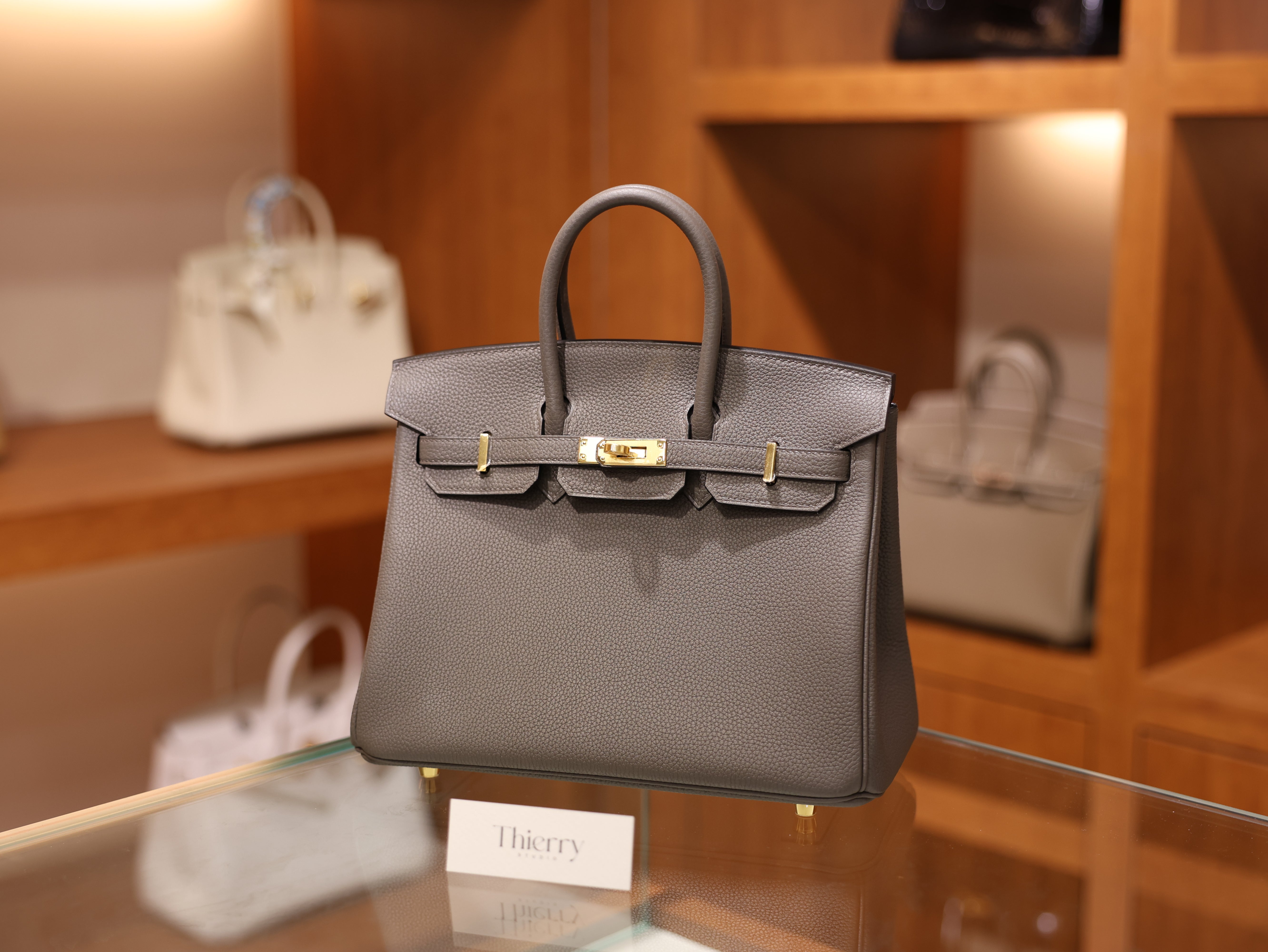 Birkin 25 togo etain GHW