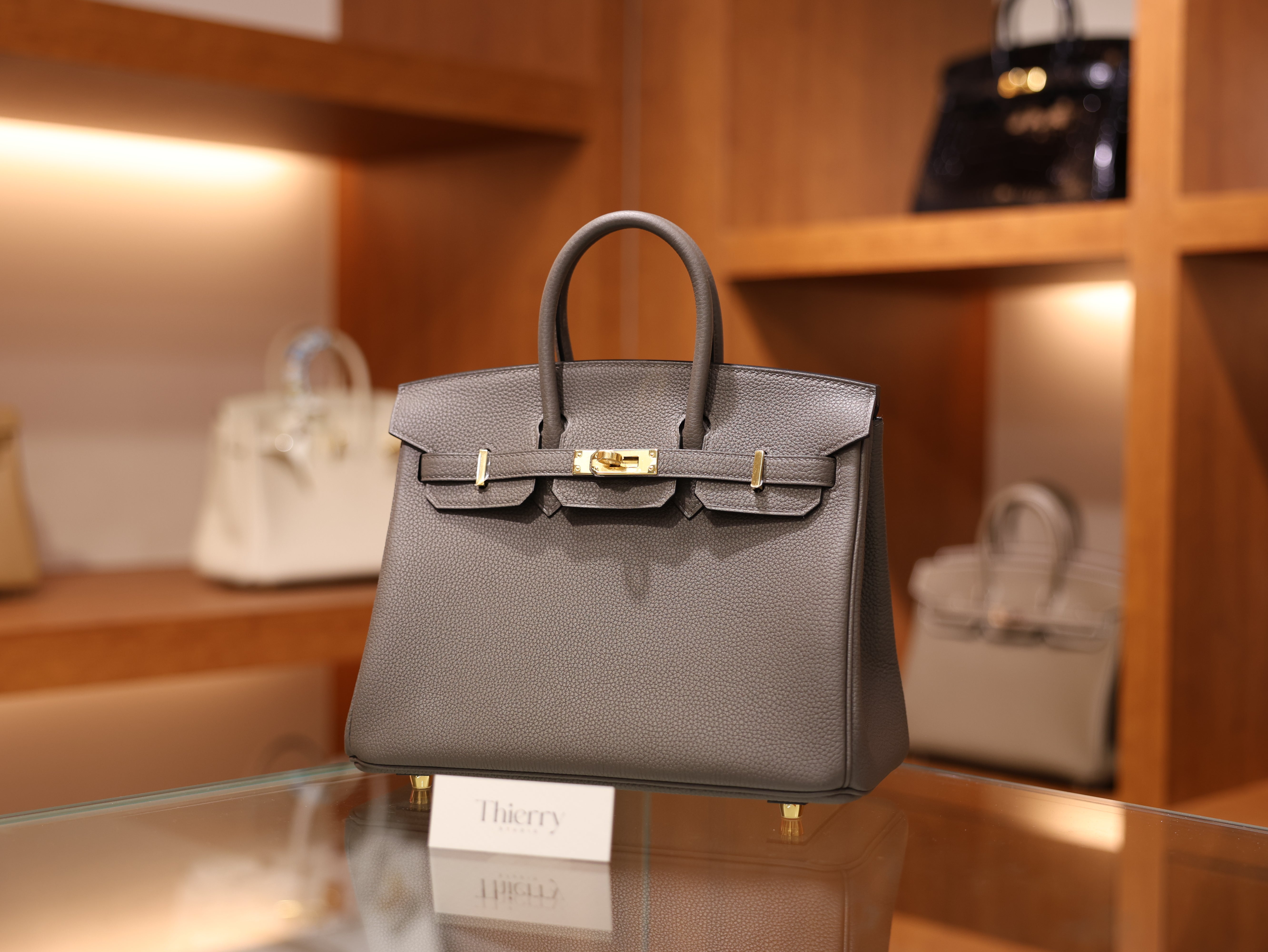 Birkin 25 togo etain GHW