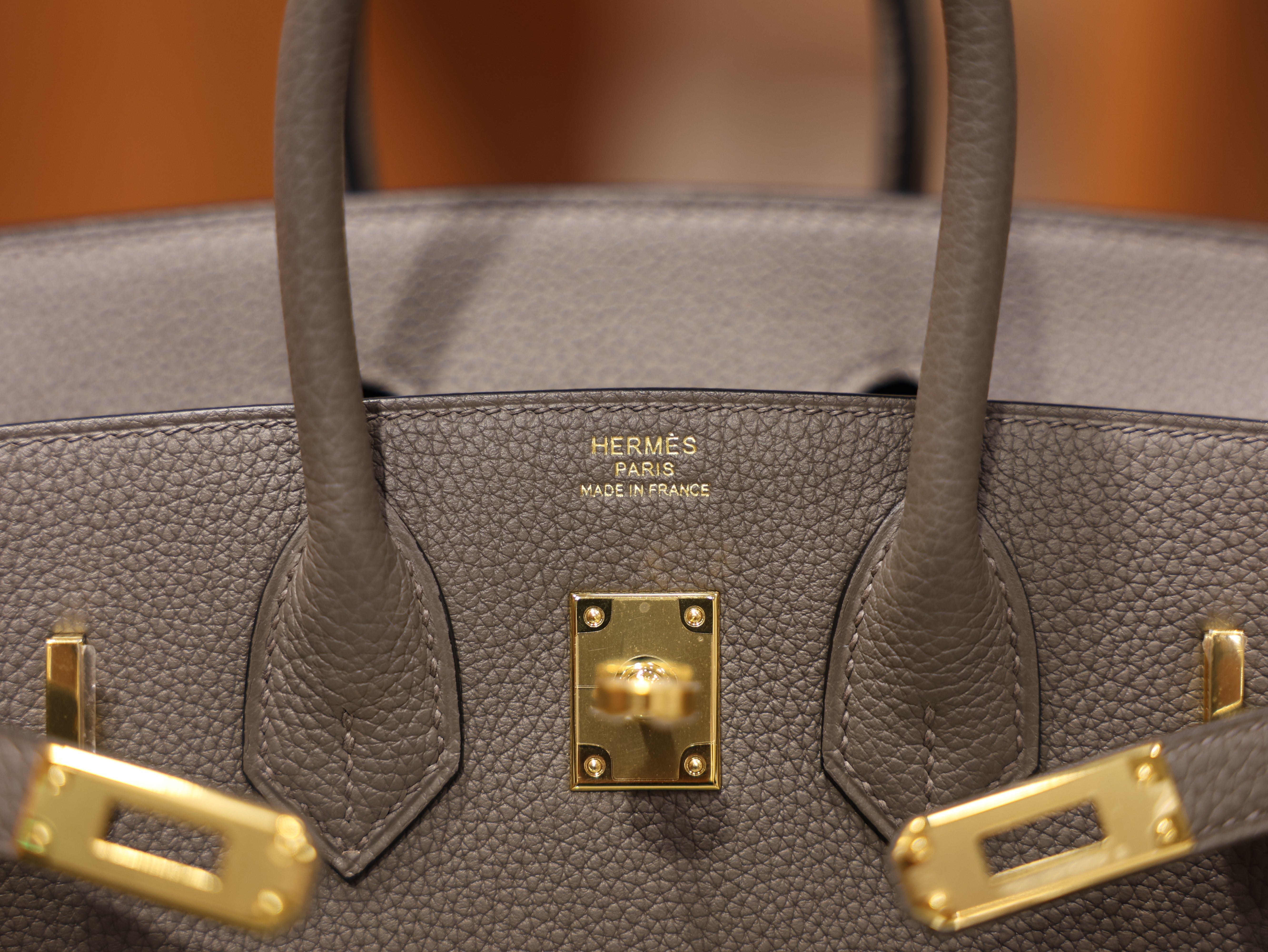 Birkin 25 togo etain GHW