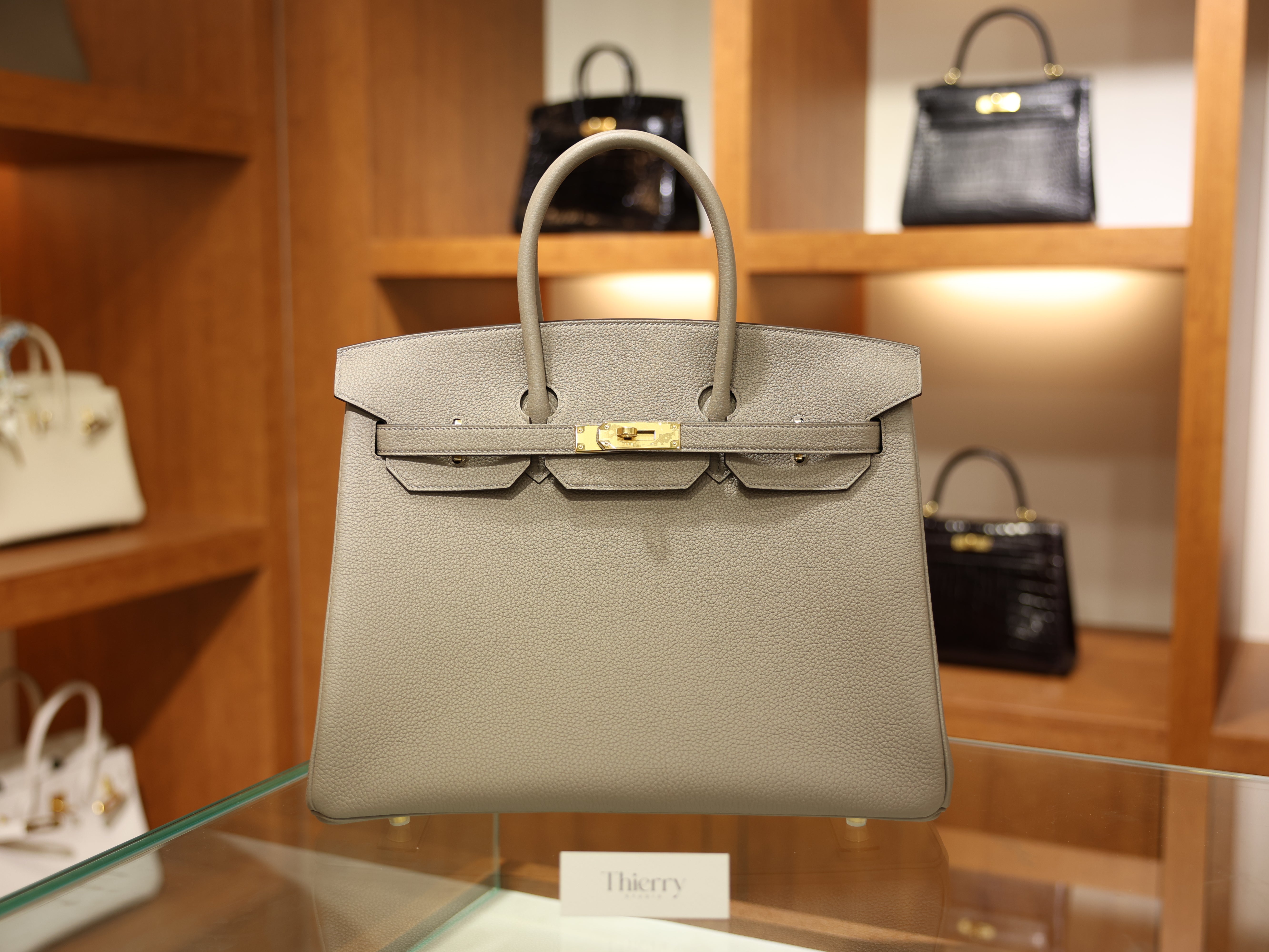 Birkin 35 togo gris asphalt GHW