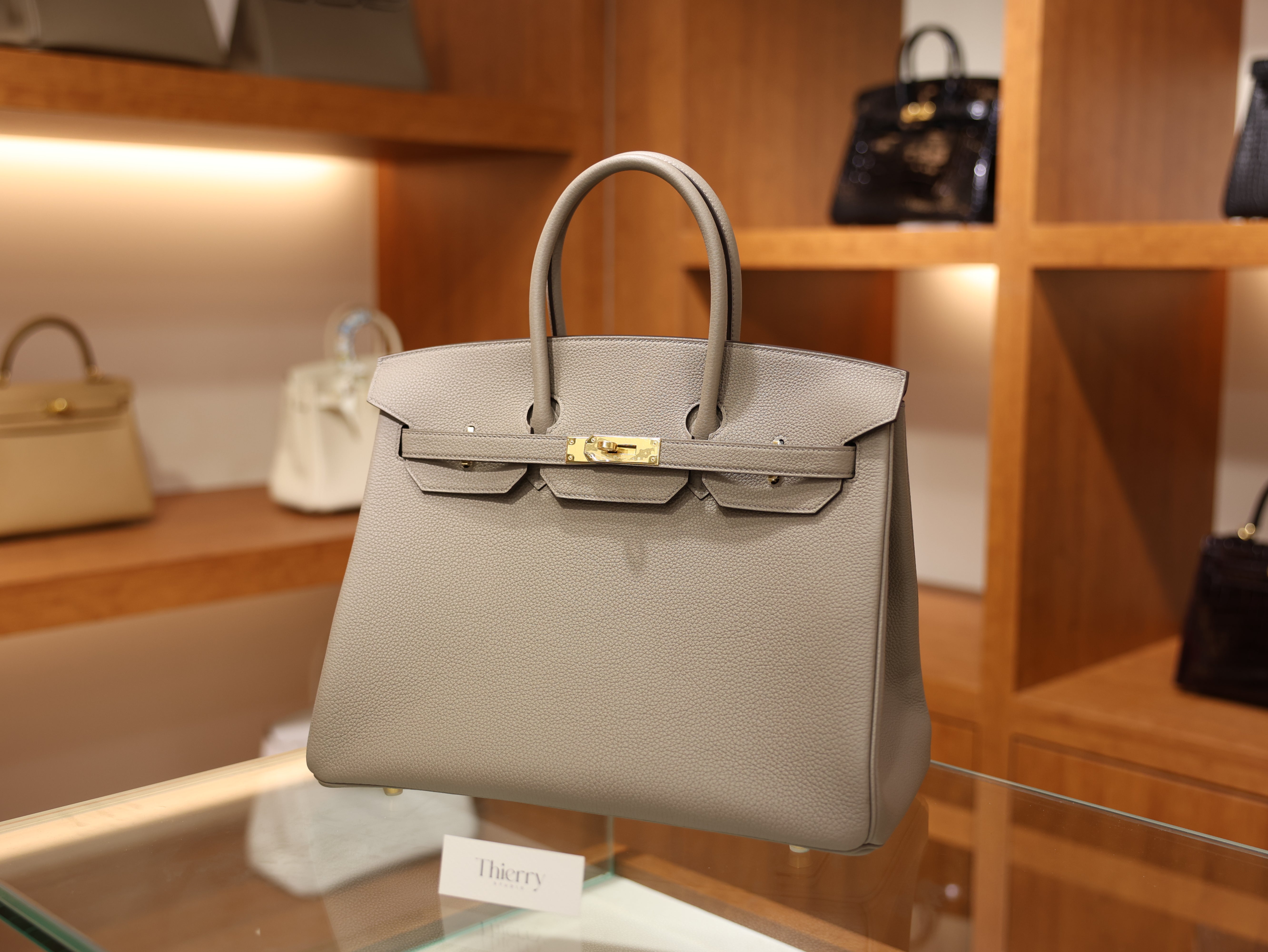 Birkin 35 togo gris asphalt GHW