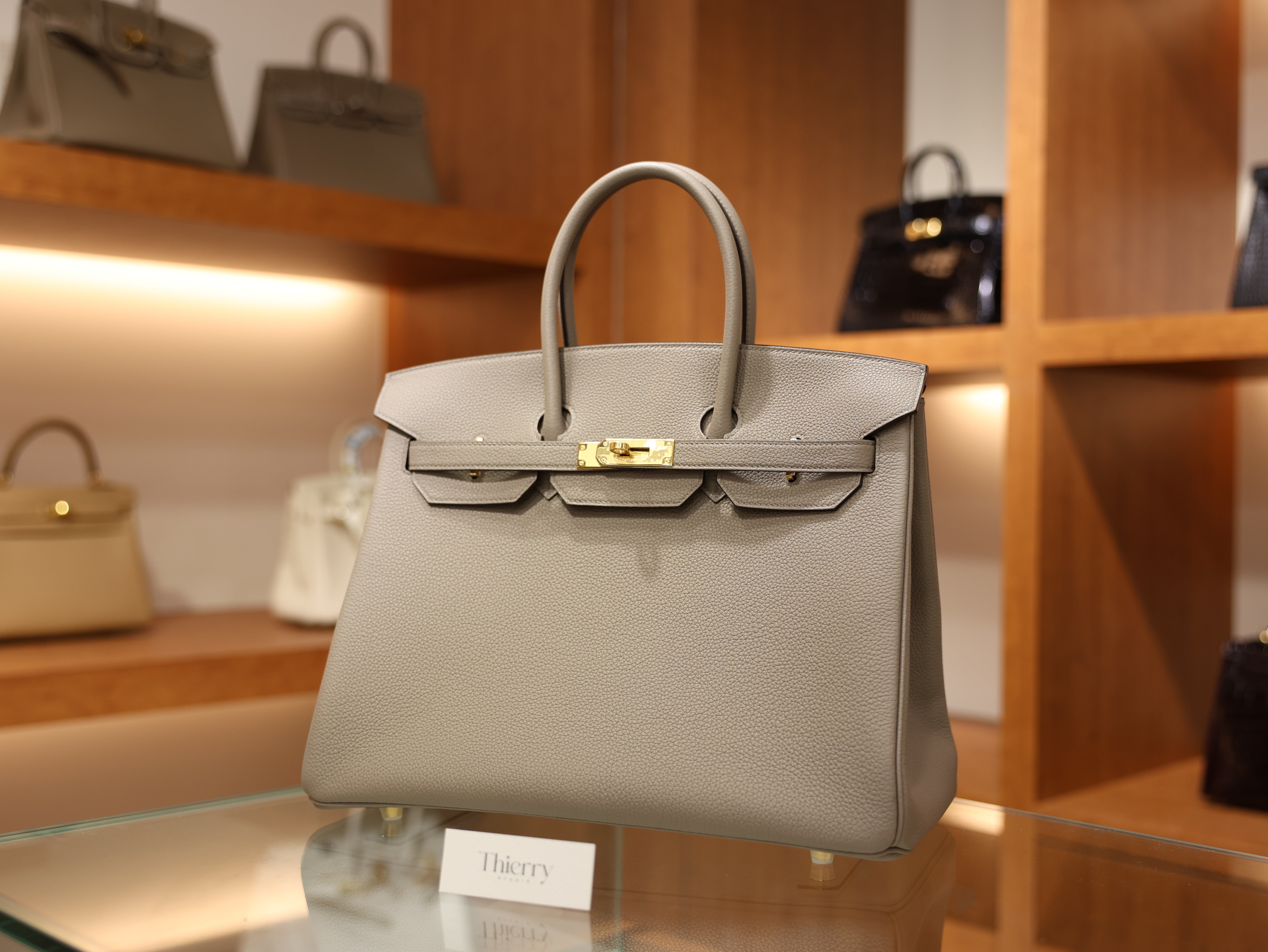 Birkin 35 togo gris asphalt GHW
