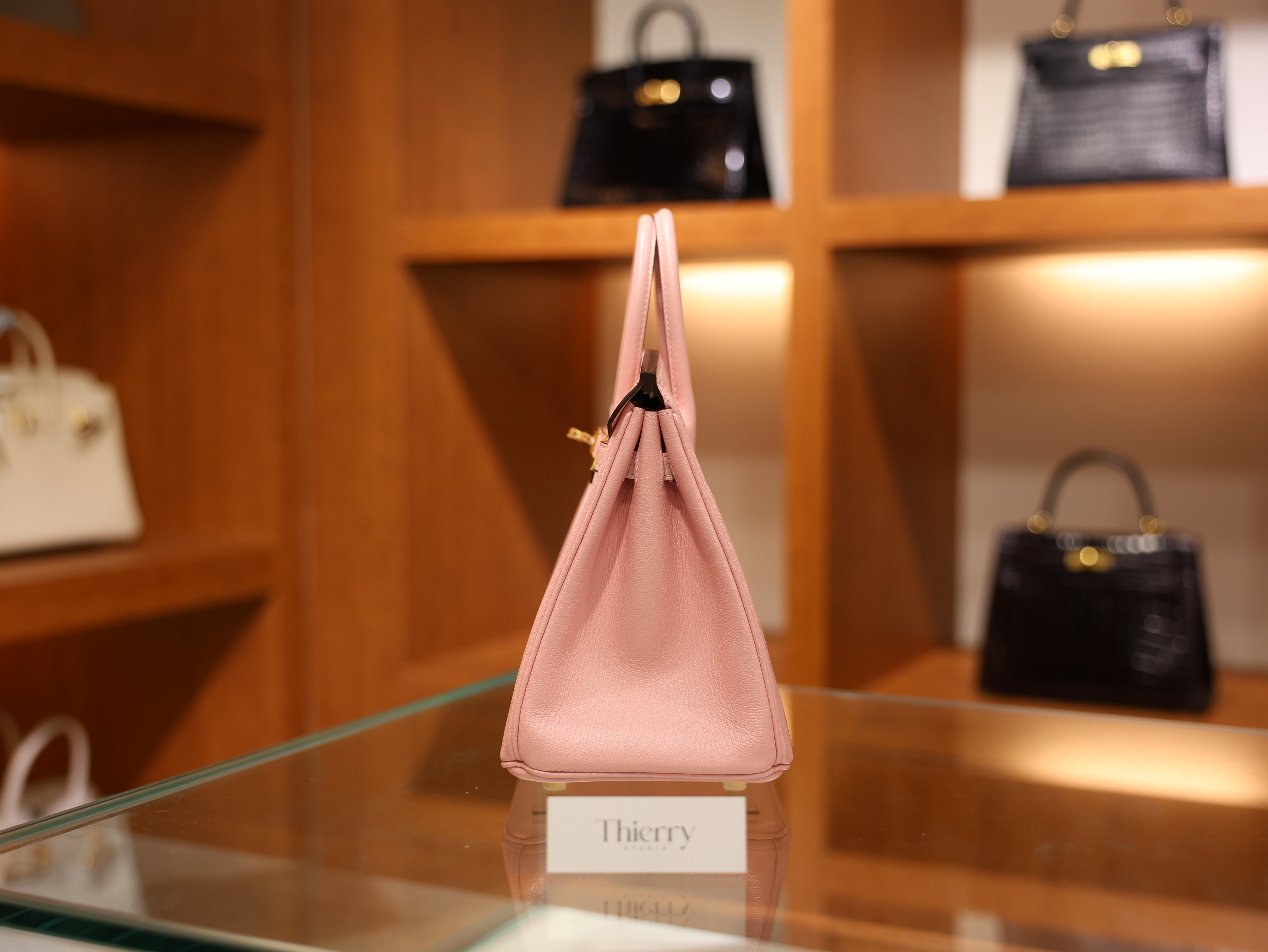 Birkin 25 chevre rose sakura GHW (HSS)