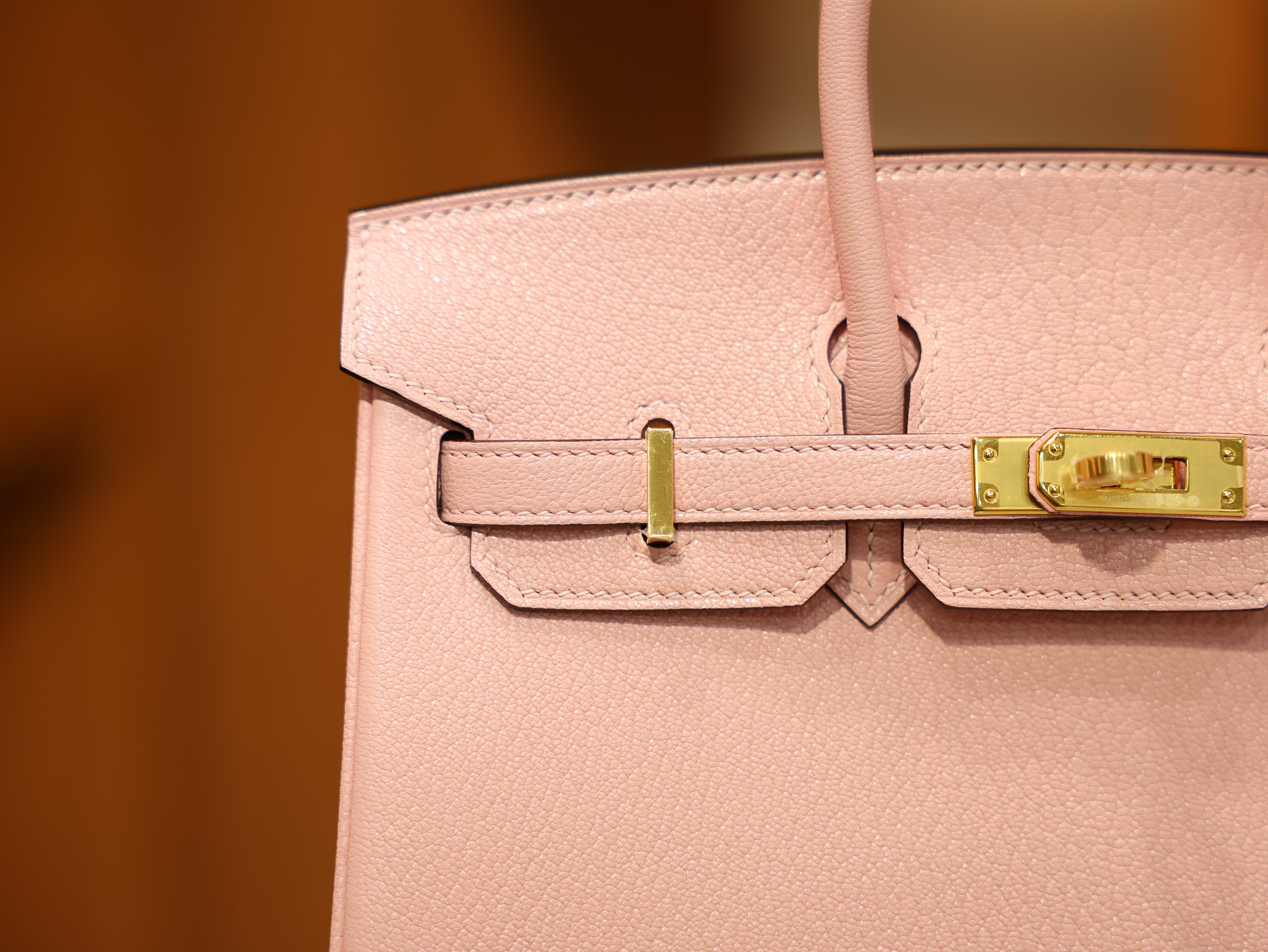 Birkin 25 chevre rose sakura GHW (HSS)