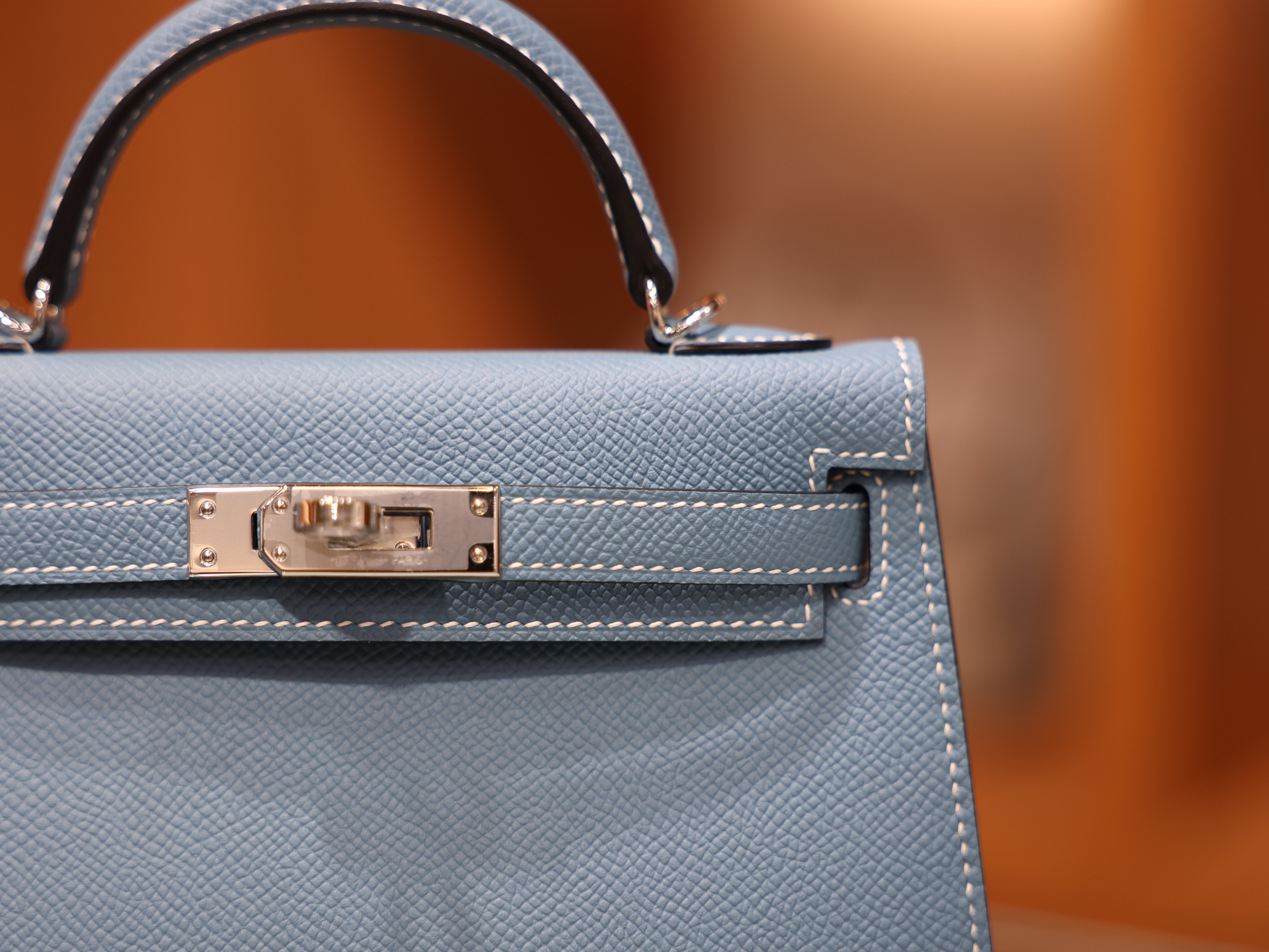 Kelly mini 2 epsom blue jean PHW