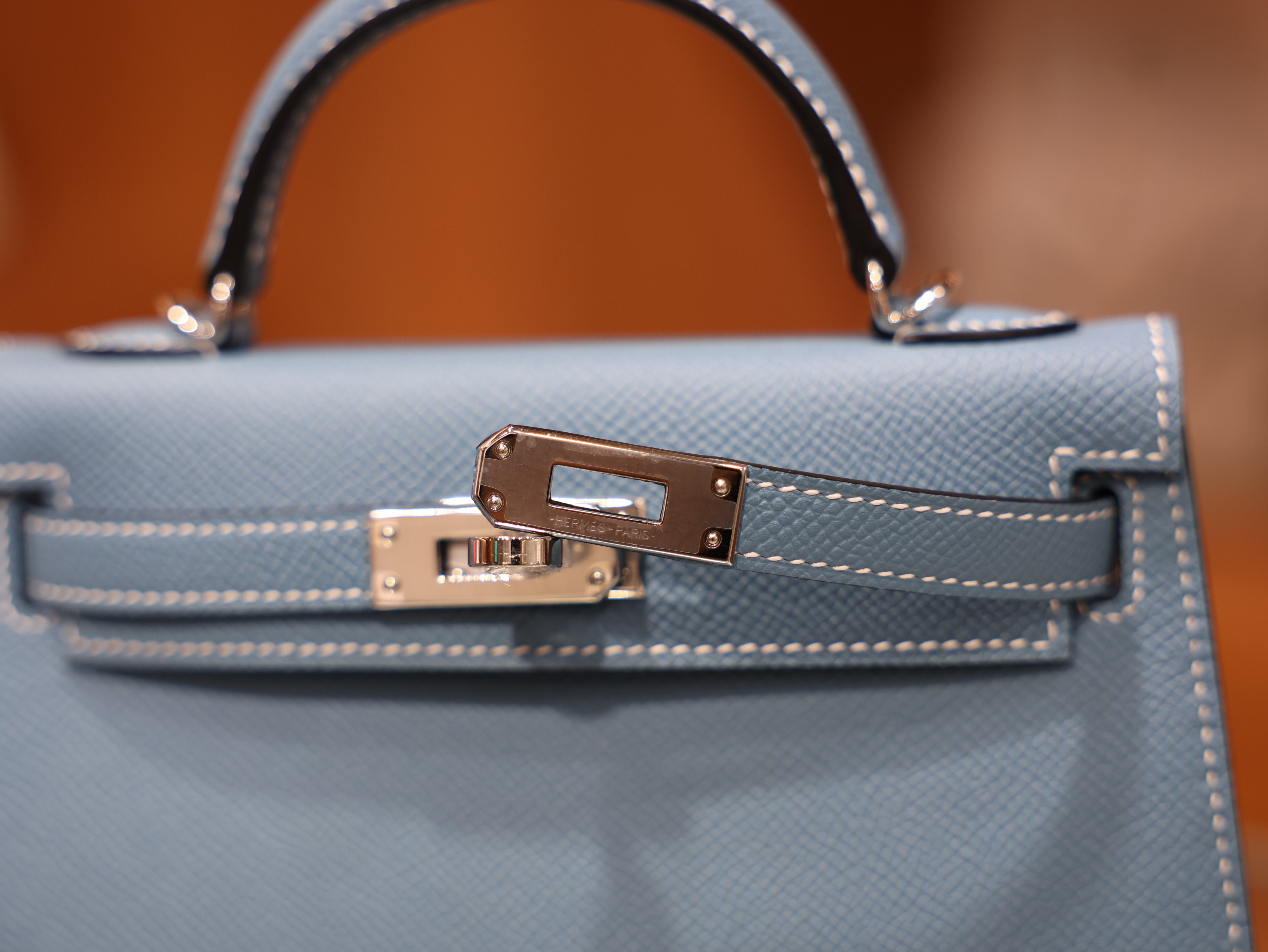 Kelly mini 2 epsom blue jean PHW