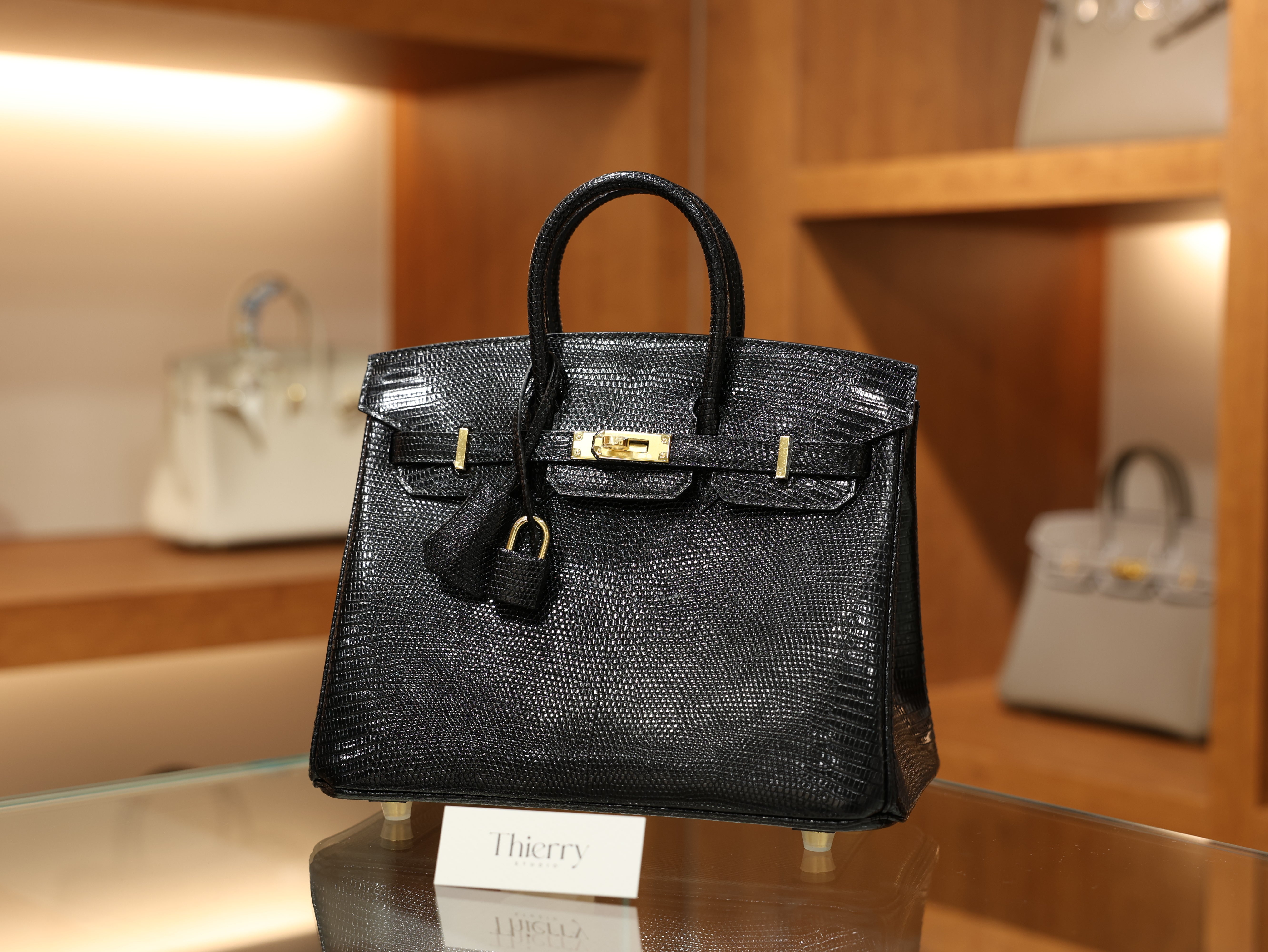 Birkin 25 lizard black GHW