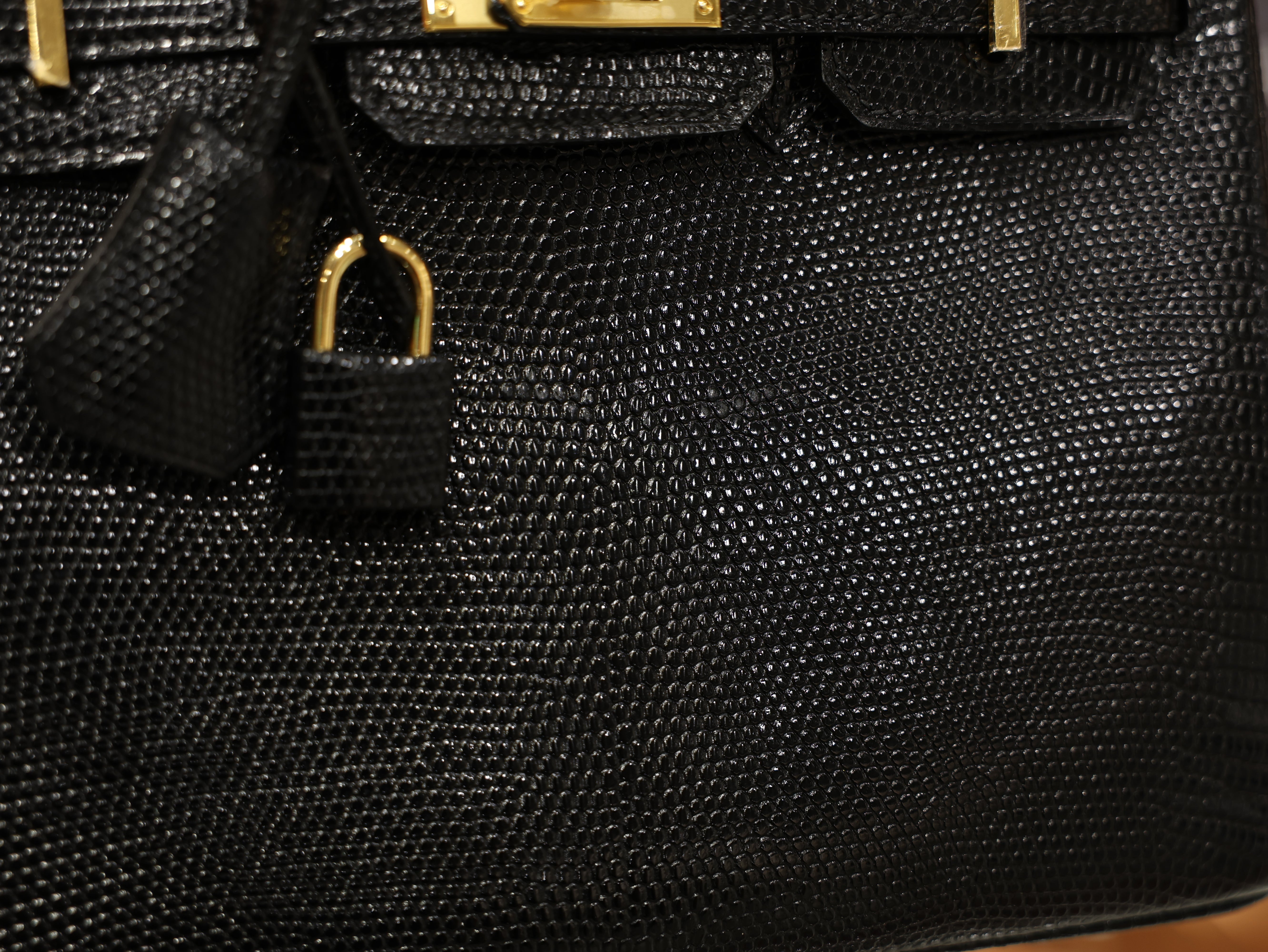 Birkin 25 lizard black GHW