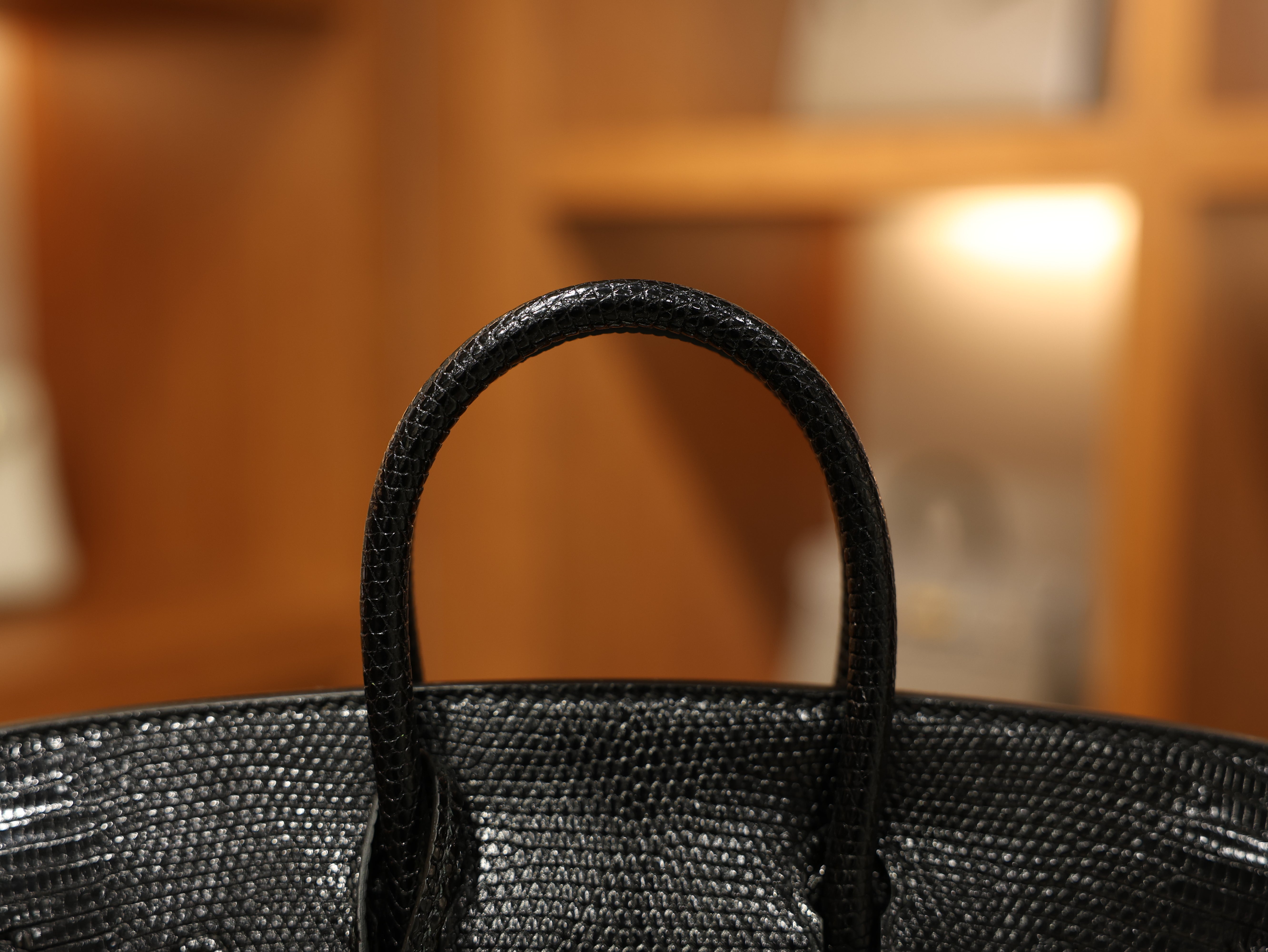 Birkin 25 lizard black GHW