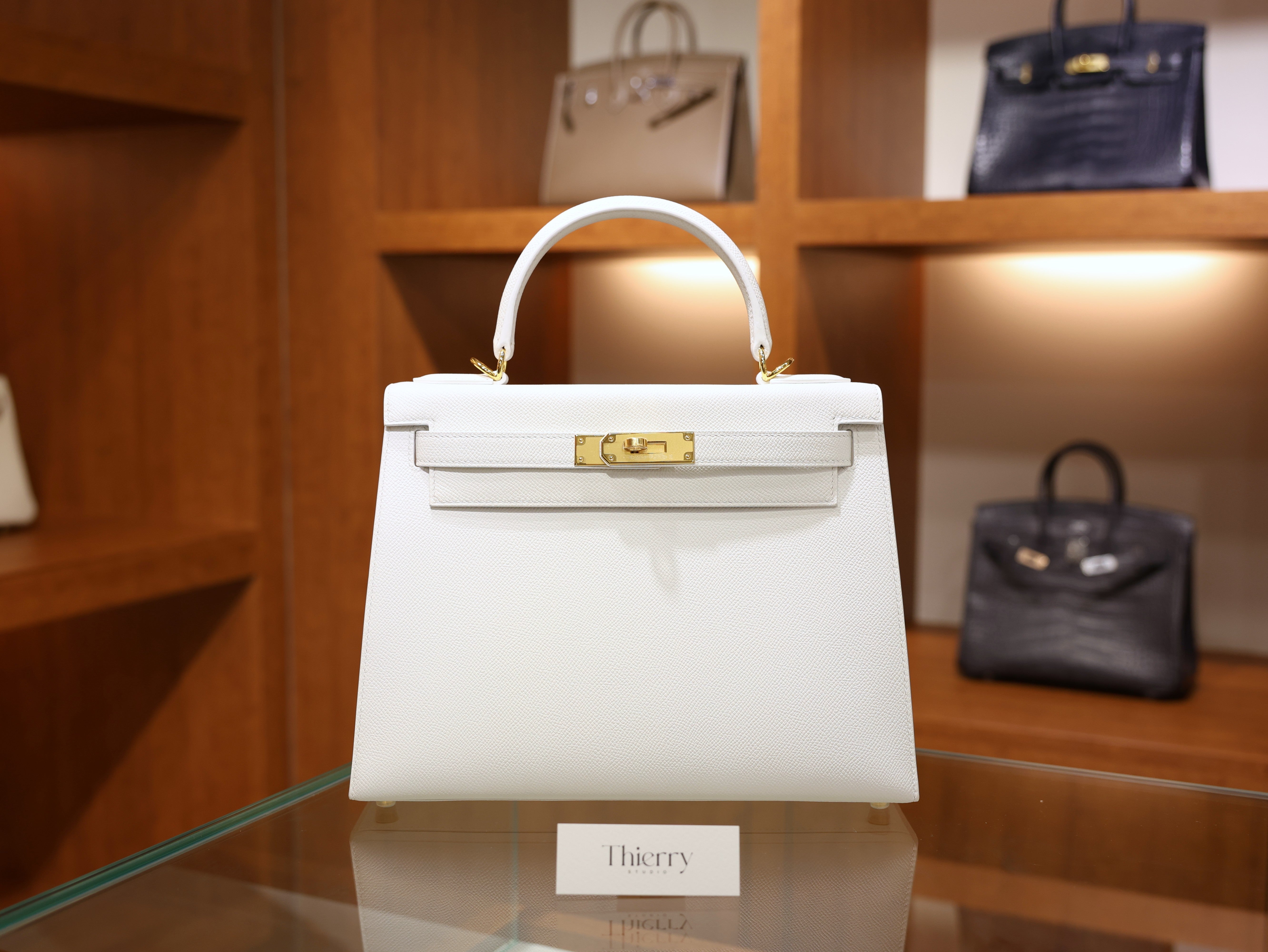 Kelly 28 epsom blanc GHW