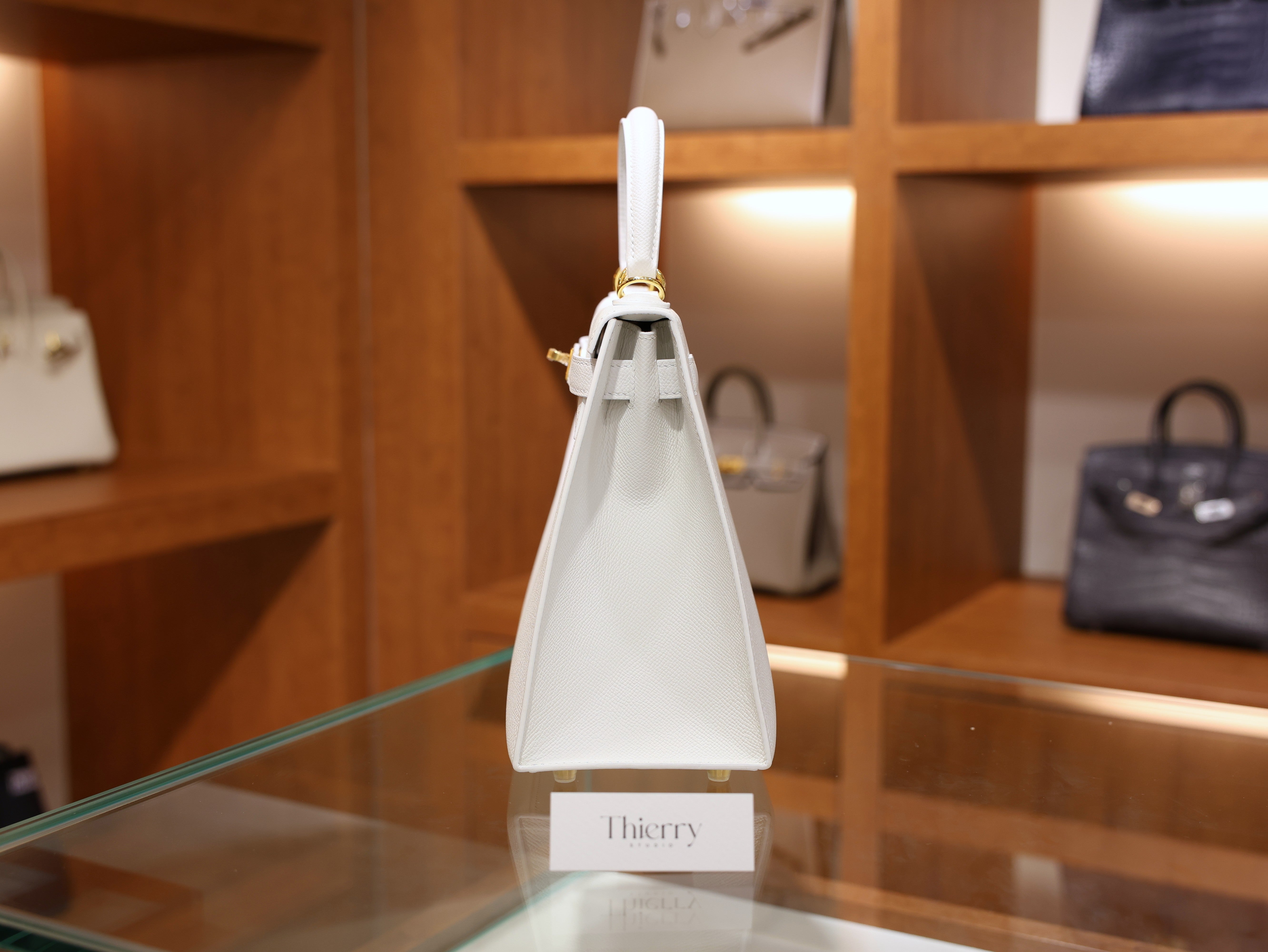 Kelly 28 epsom blanc GHW