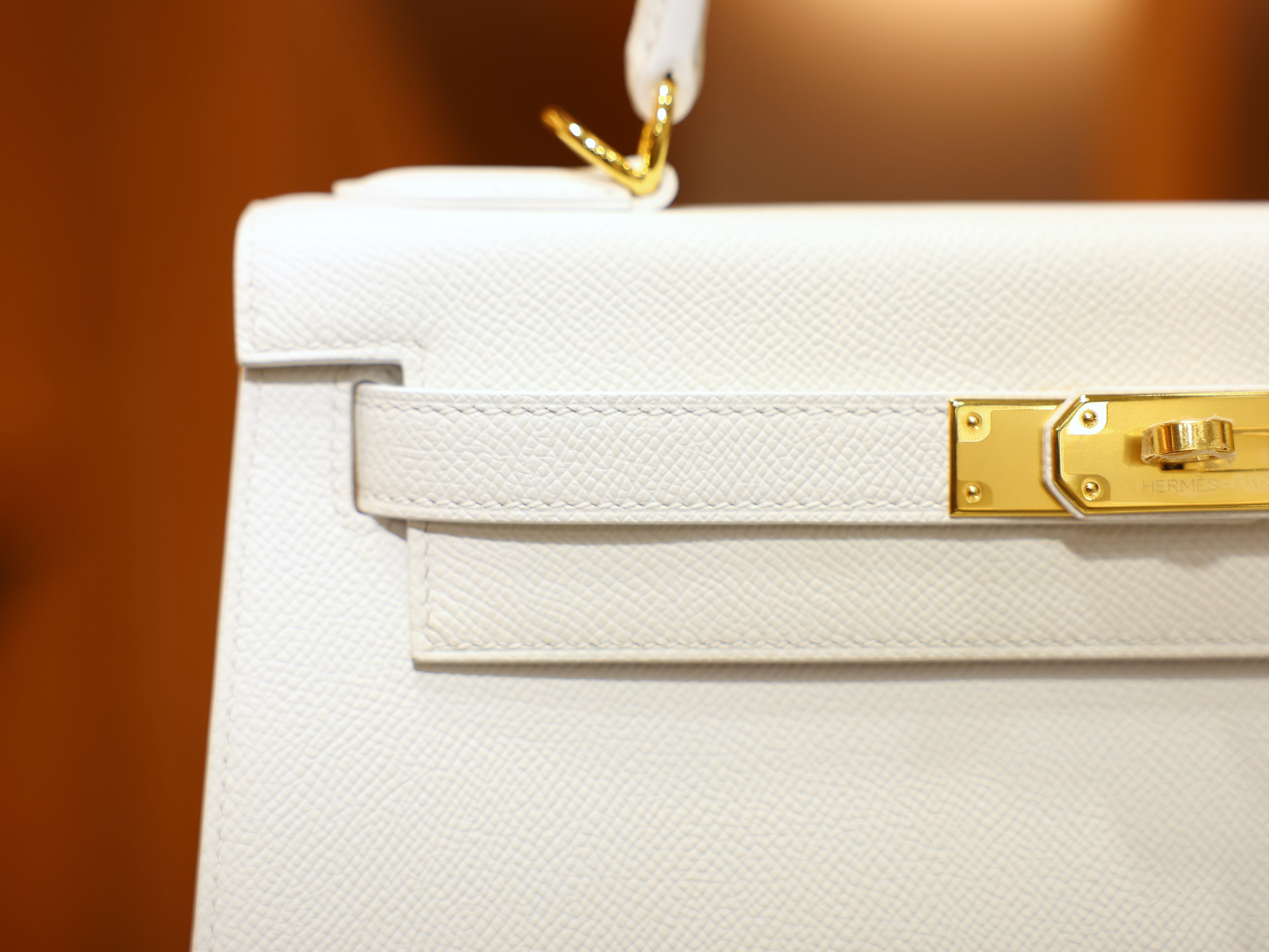 Kelly 28 epsom blanc GHW