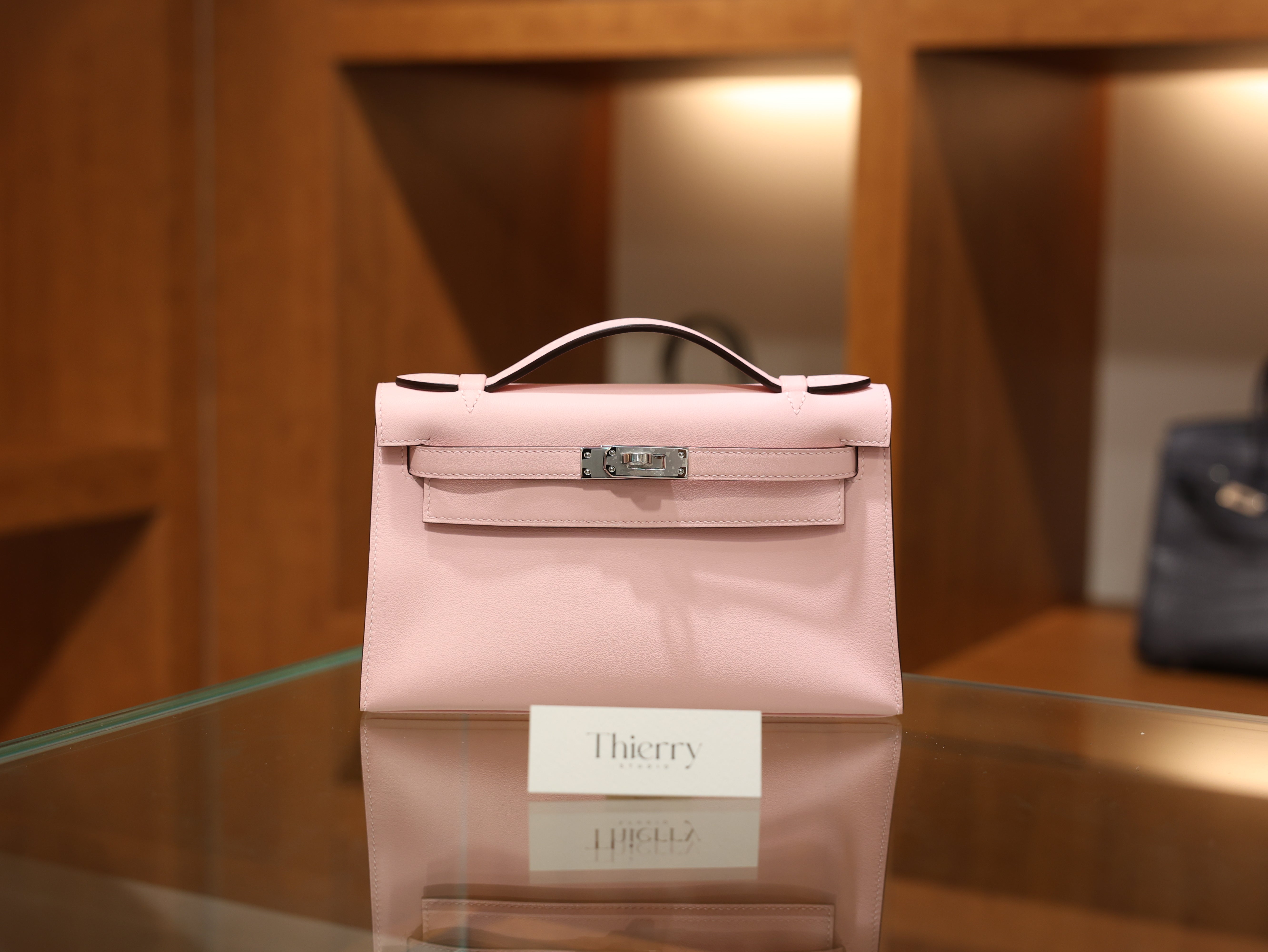 Kelly pochette swift rose sakura PHW