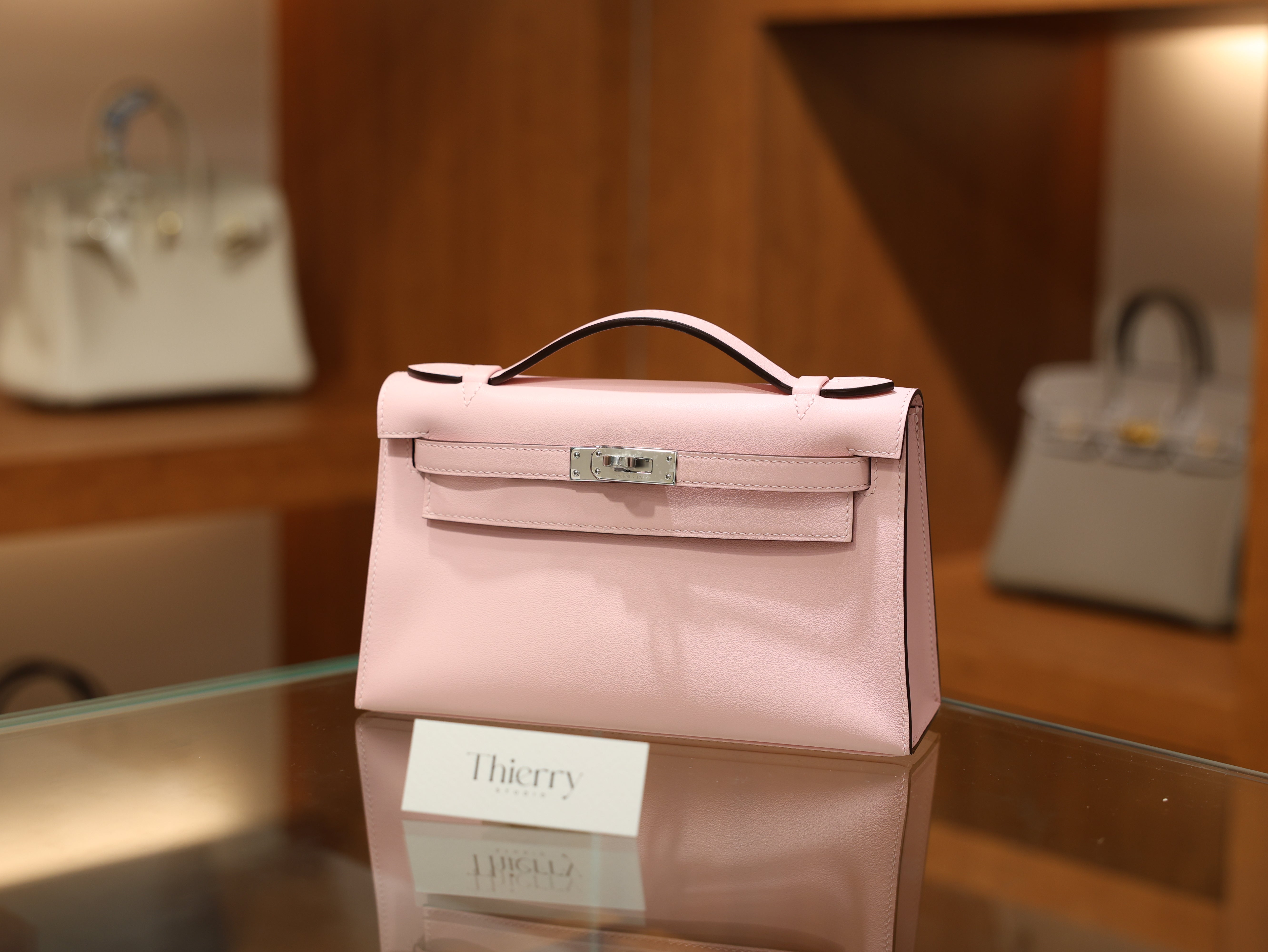Kelly pochette swift rose sakura GHW