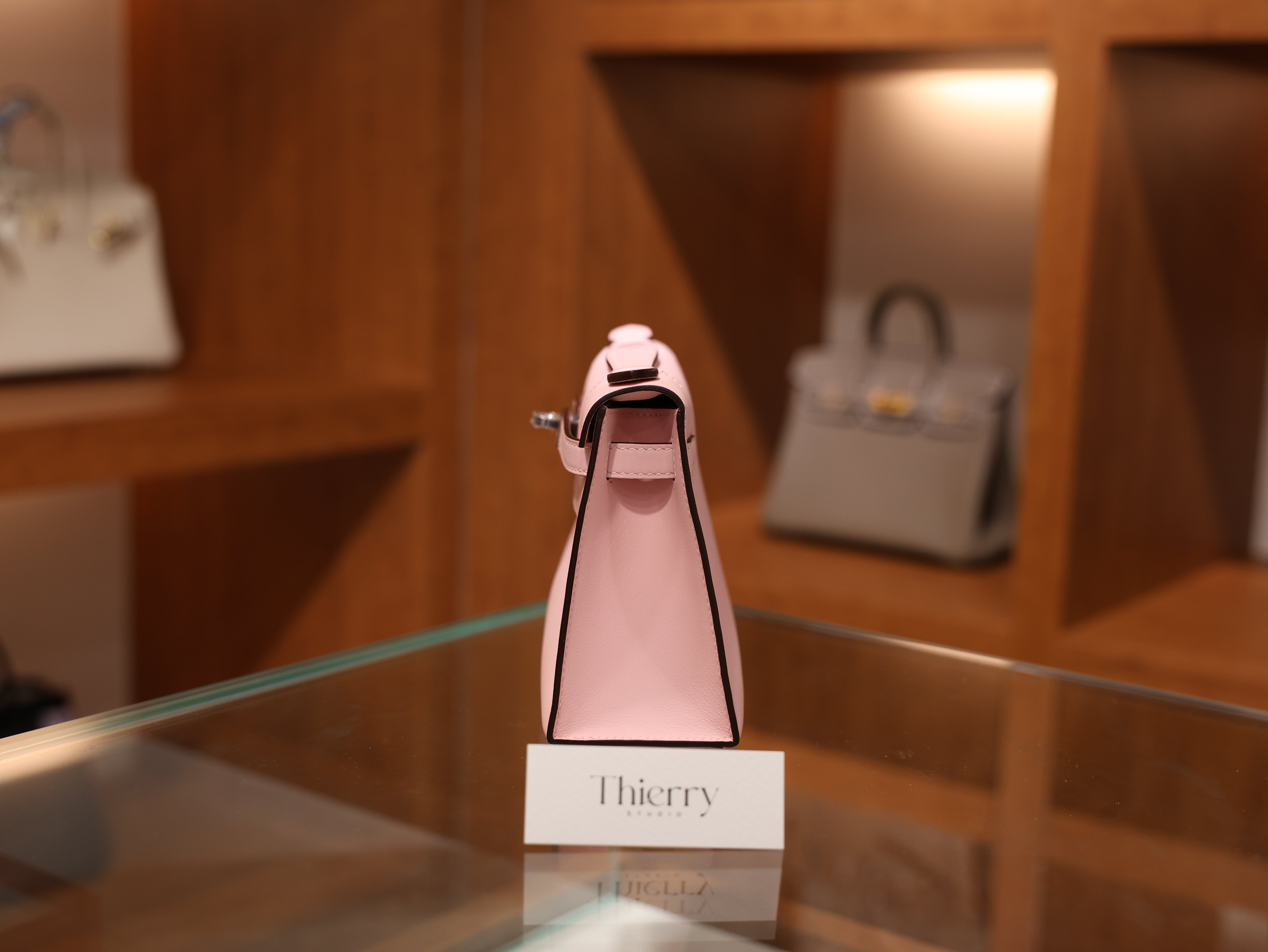 Kelly pochette swift rose sakura PHW