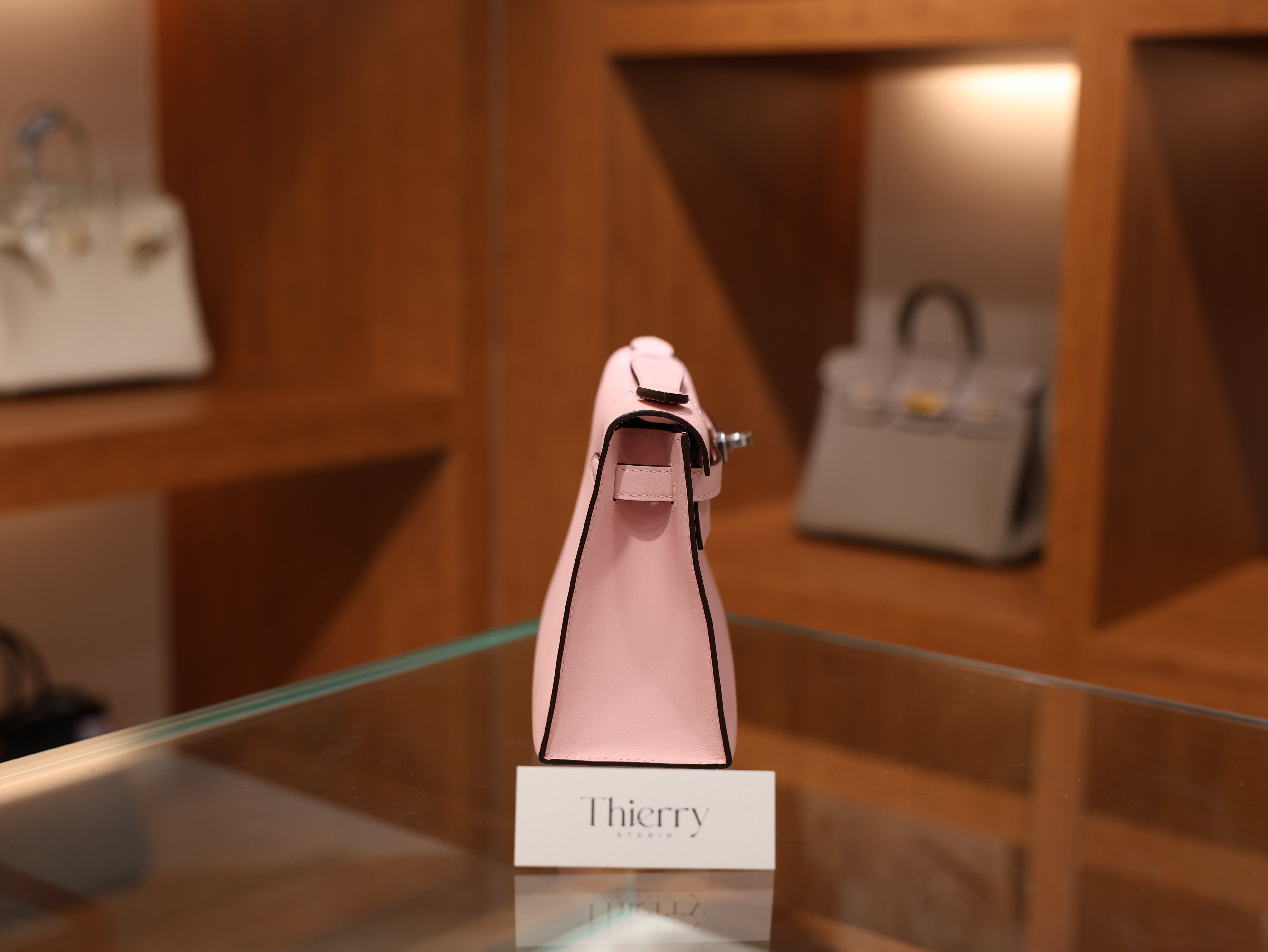 Kelly pochette swift rose sakura PHW