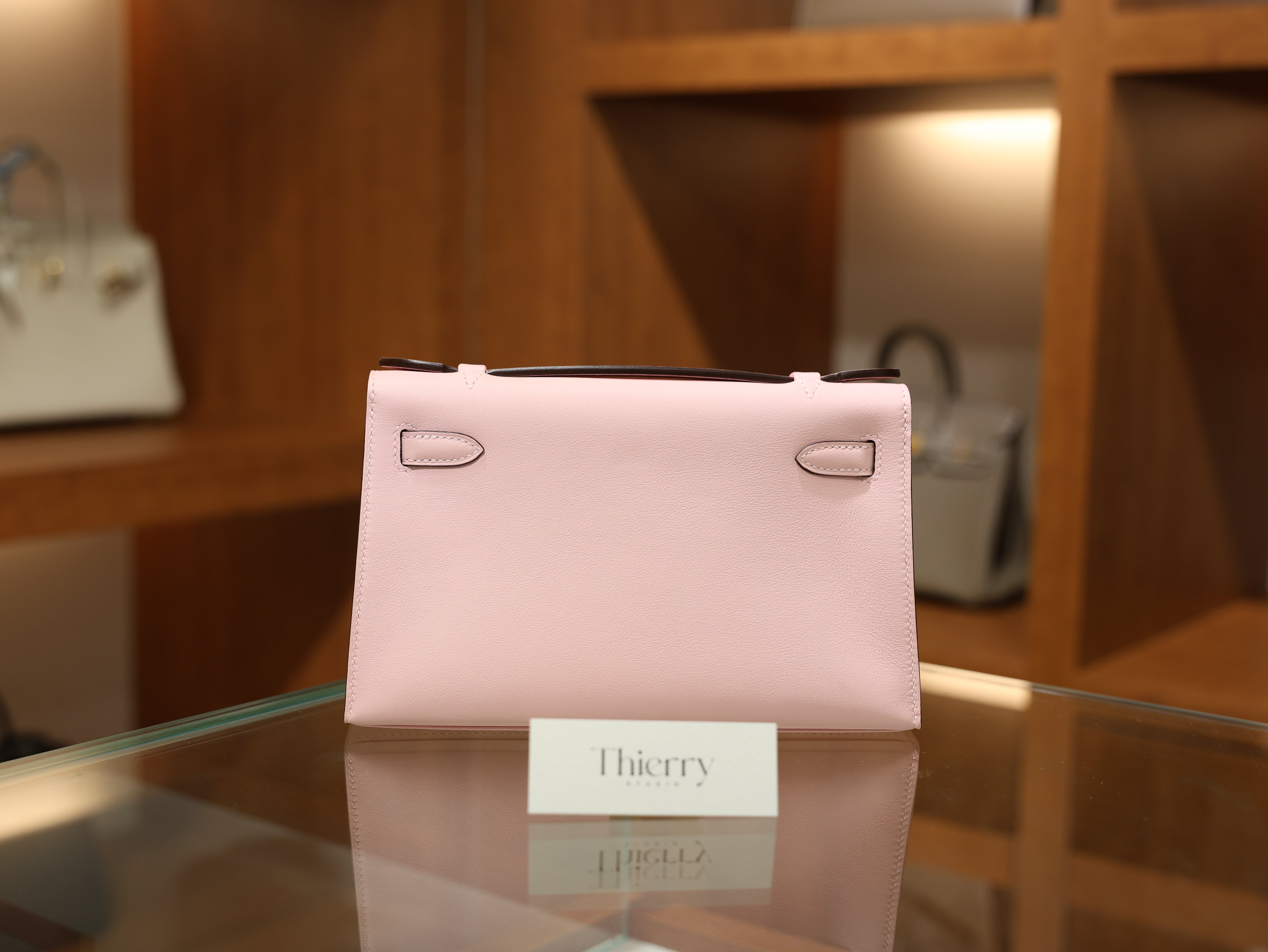 Kelly pochette swift rose sakura GHW