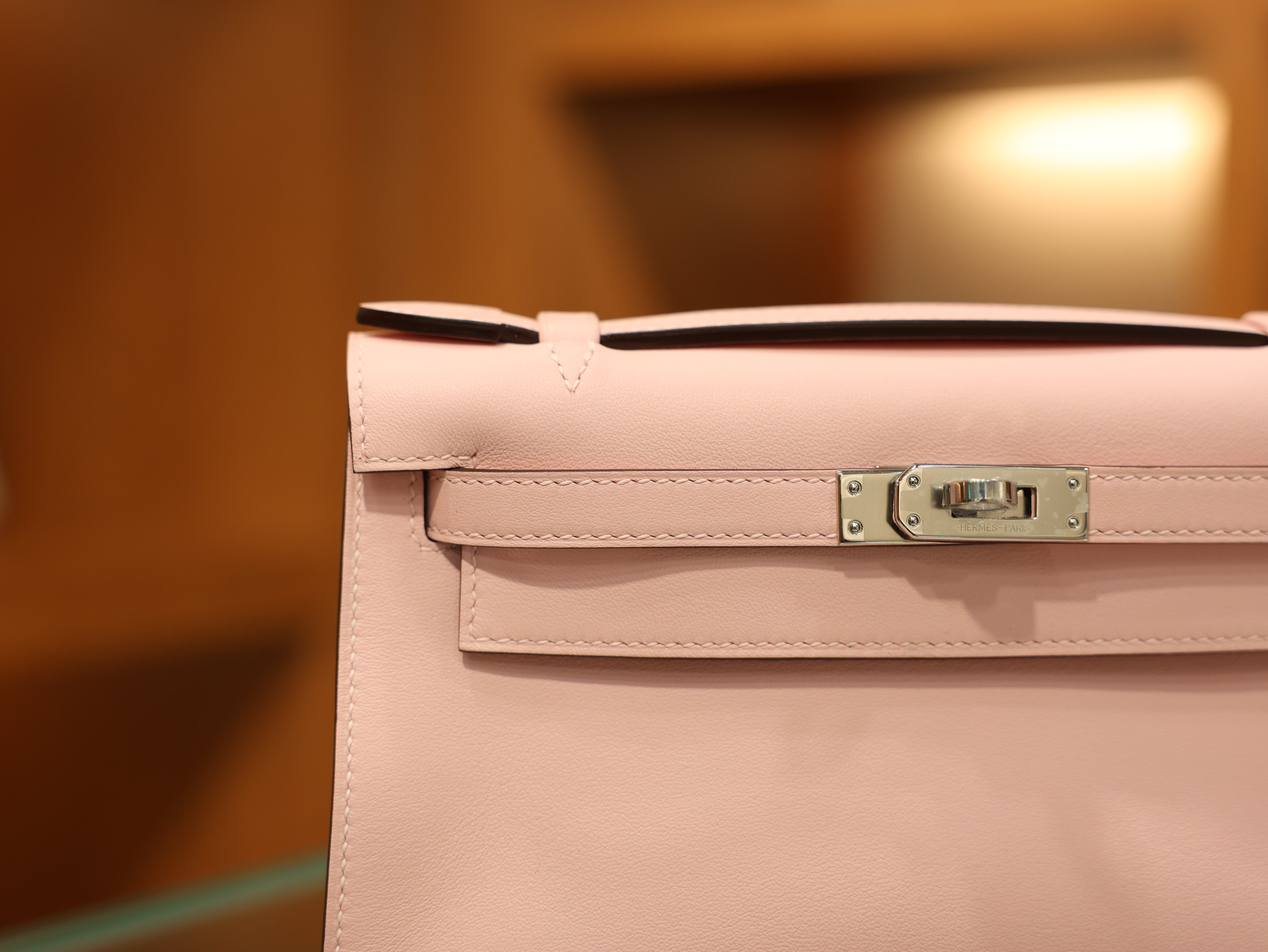 Kelly pochette swift rose sakura PHW